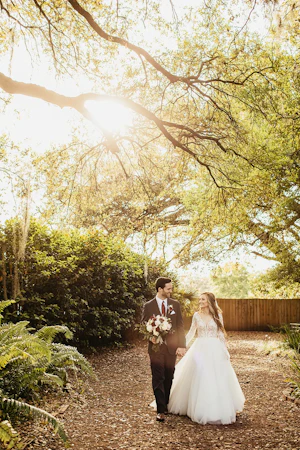 Groom With Bride Wearing Romantic Long Sleeved Ball Gown Mallory Dawn By Maggie Sottero