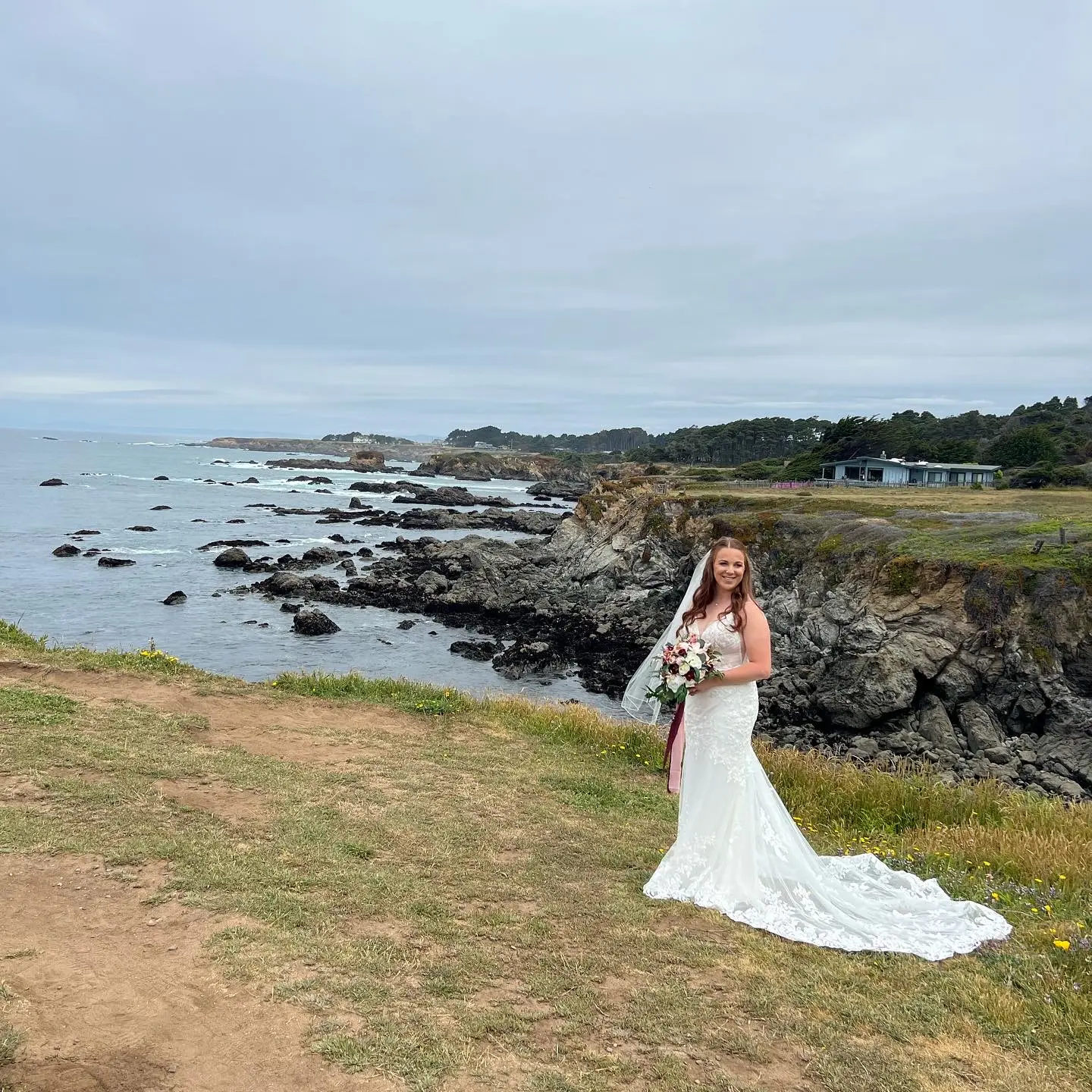 Bride In Lace Wedding Dress Called Fontaine By Maggie Sottero