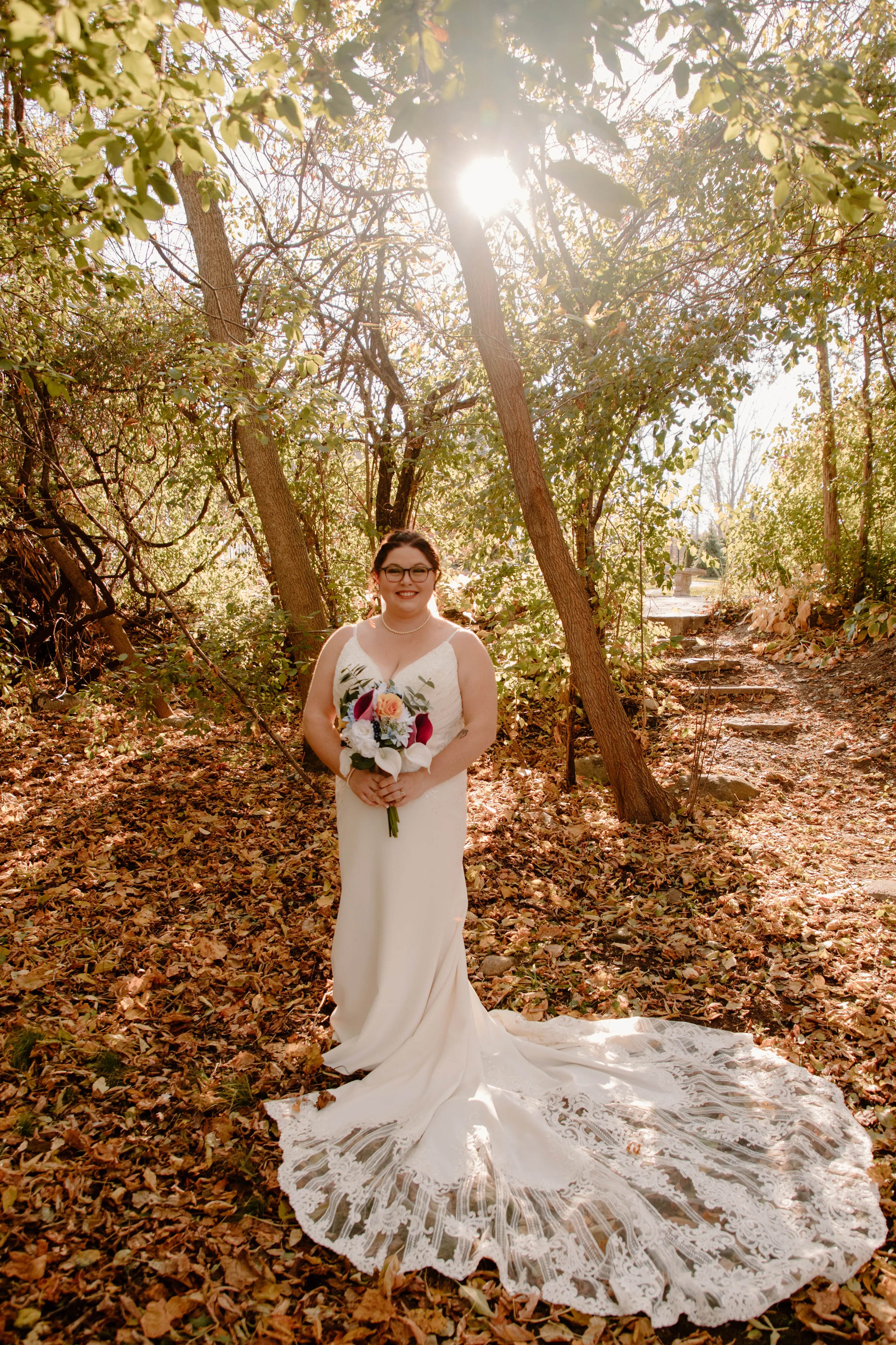 Bride Wearing Cold Shoulder Crepe Wedding Dress Bracken Lynette By Sottero And Midgley