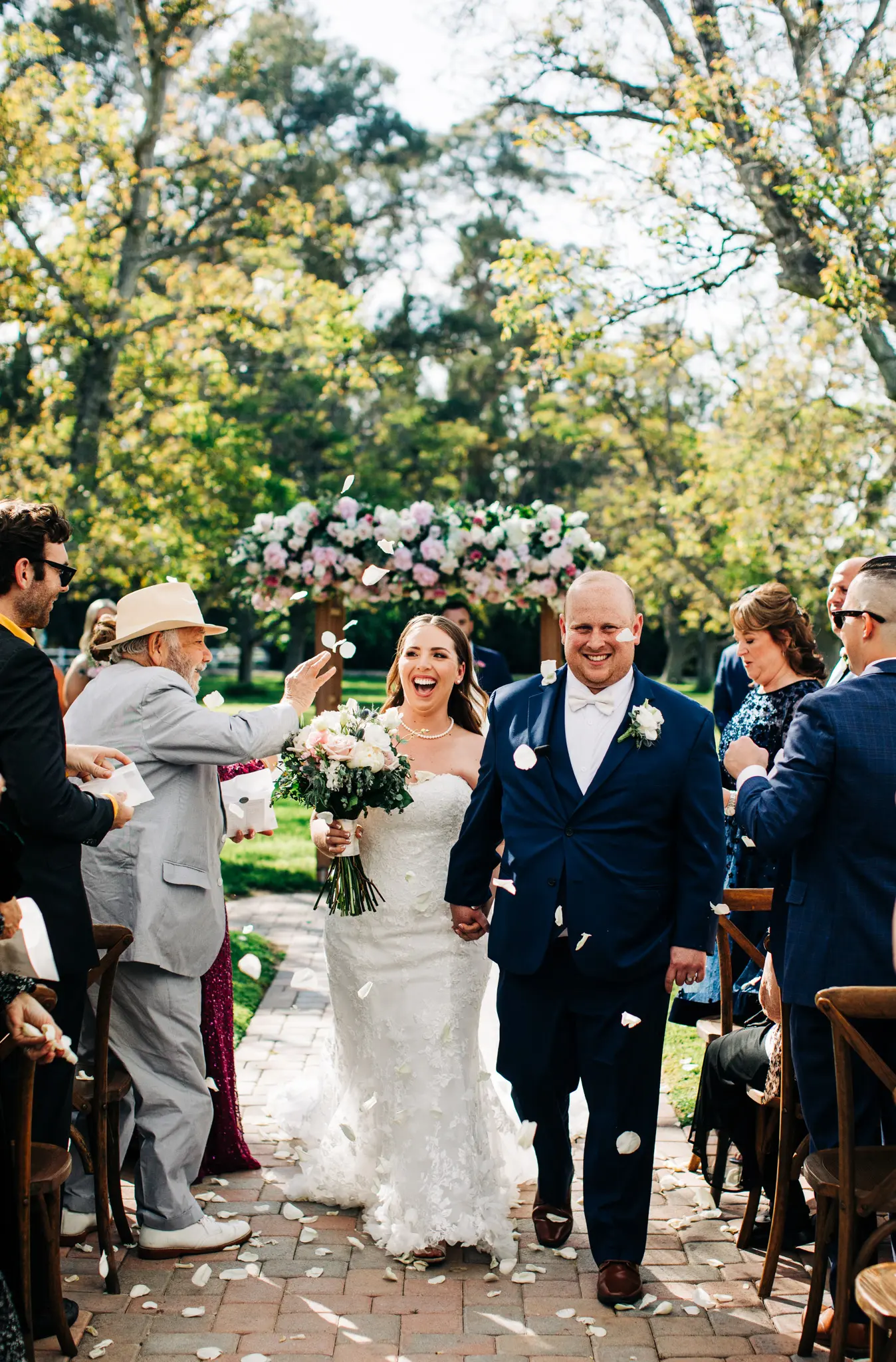 Bride In 3D Lace Fit-and-Flare Ryker Sottero Midgley With Guests