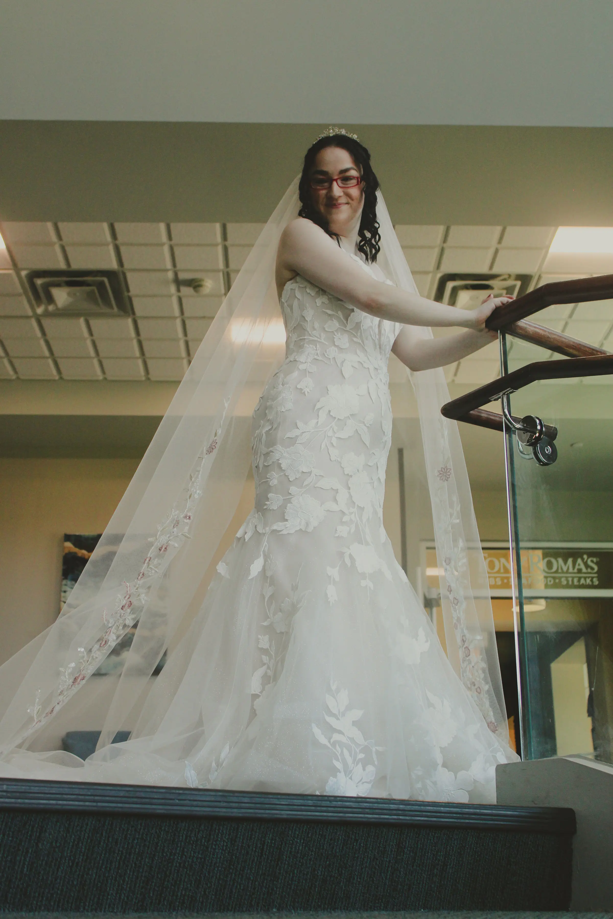 Bride In Floral Mermaid Hattie Rebecca Ingram