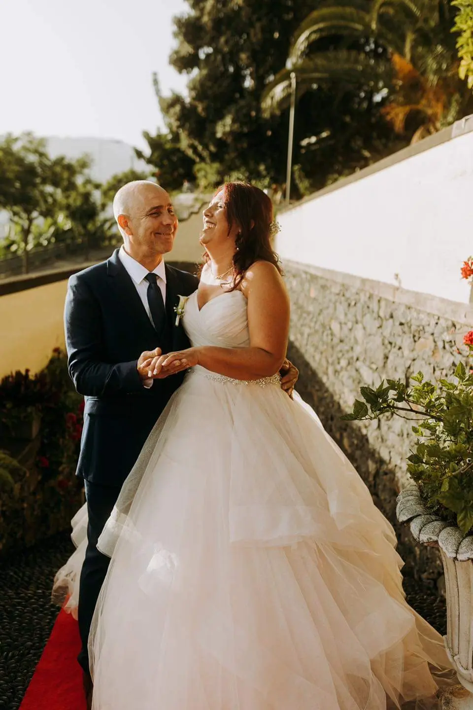 Bride Wearing Sparkly Ballgown Wedding Dress Called Yasmin By Maggie Sottero With Groom
