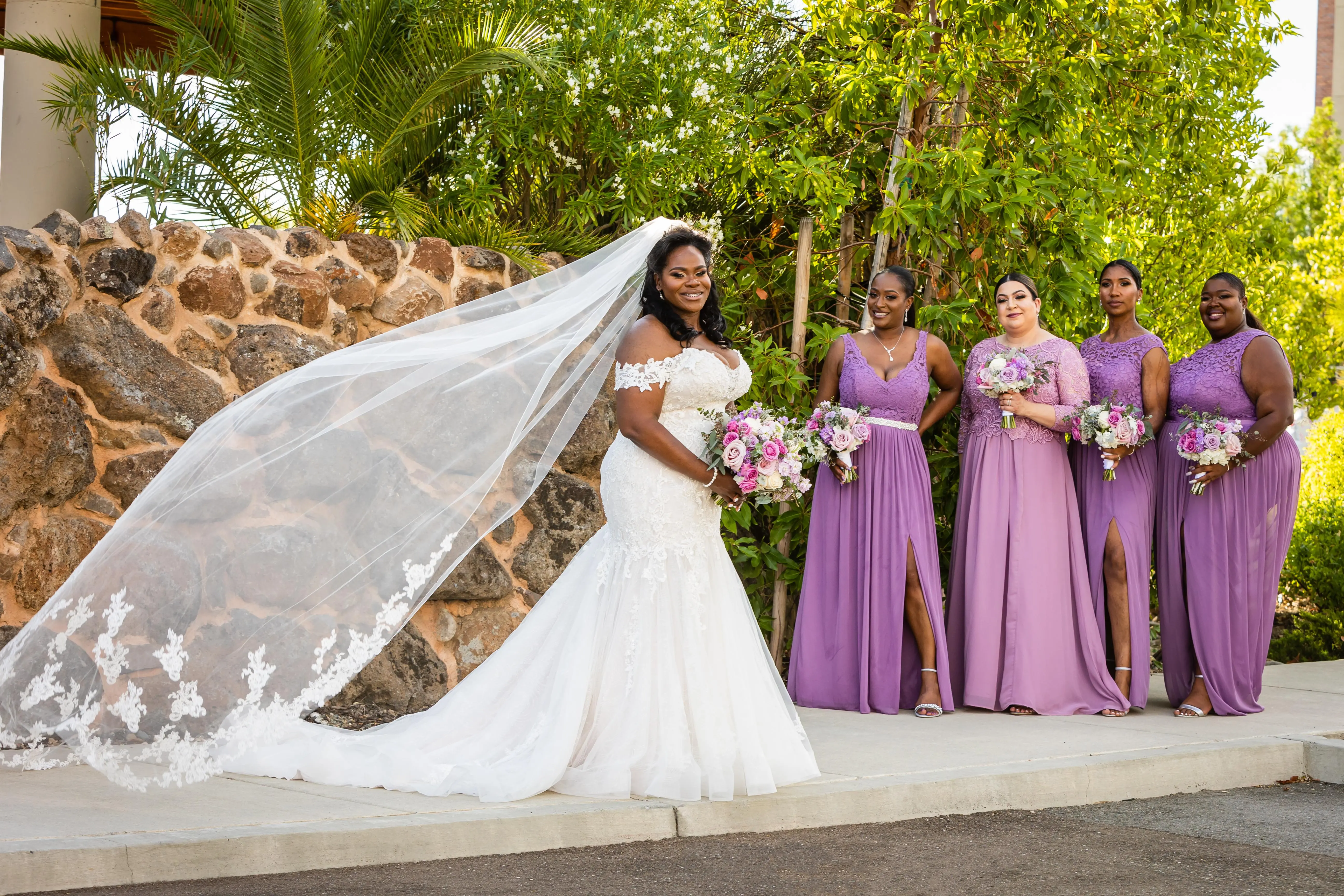 Bride Wearing Lace Mermaid Wedding Dress Lonnie Lynette By Maggie Sottero