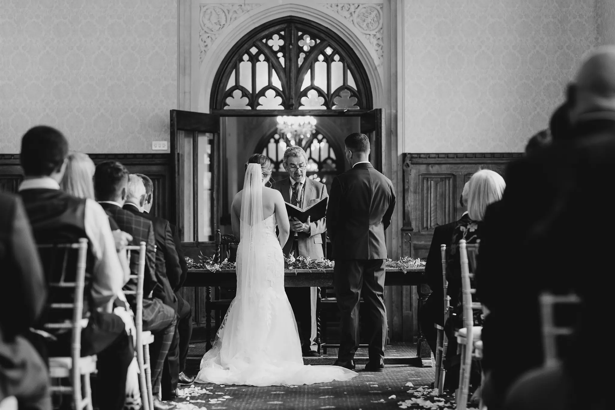 Groom With Bride Wearing Strapless Mermaid Wedding Dress With Oversized Lace Hattie By Rebecca Ingram