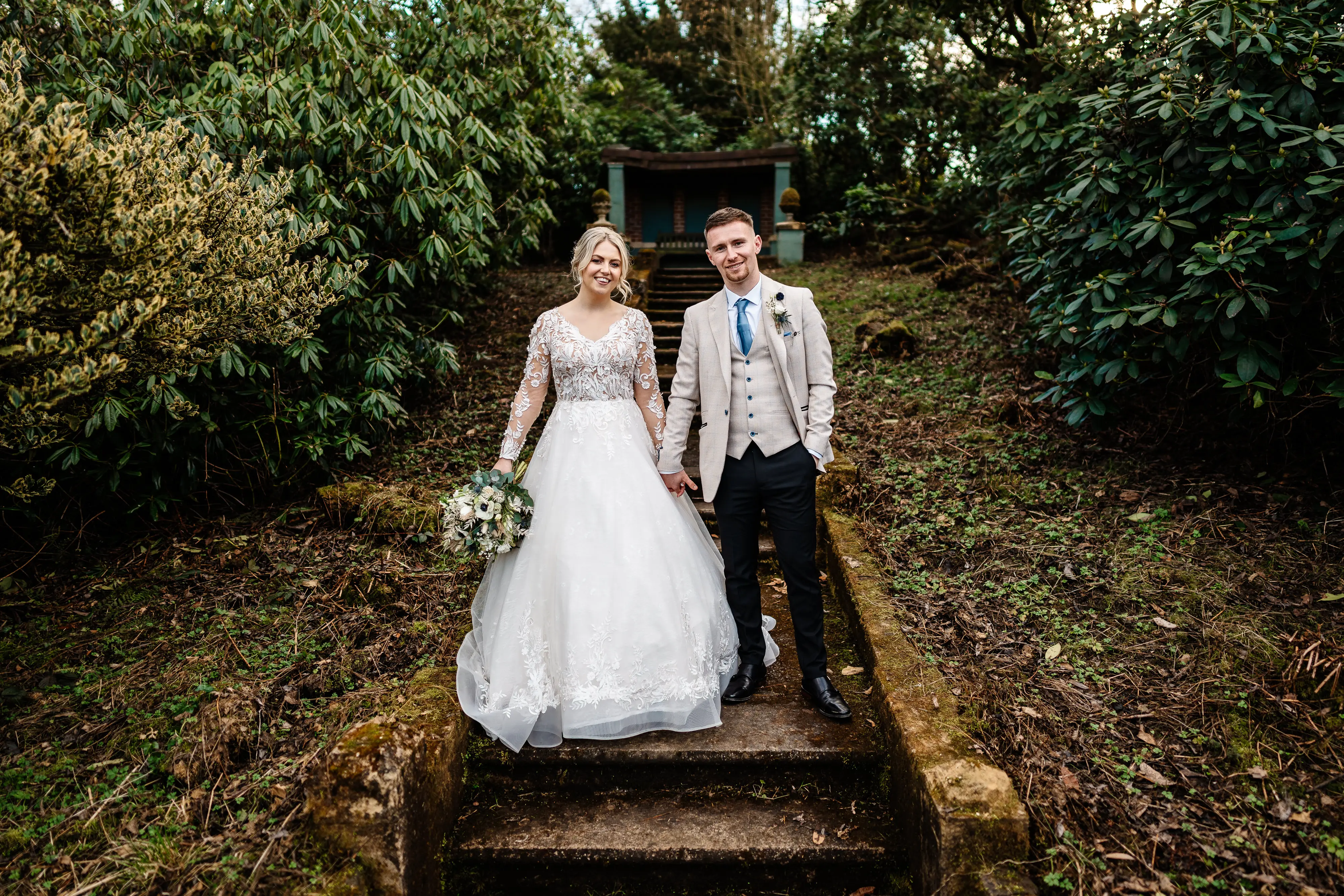 Brides In Illusion Sleeves V-Neckline Zander Sottero Midgley With Groom
