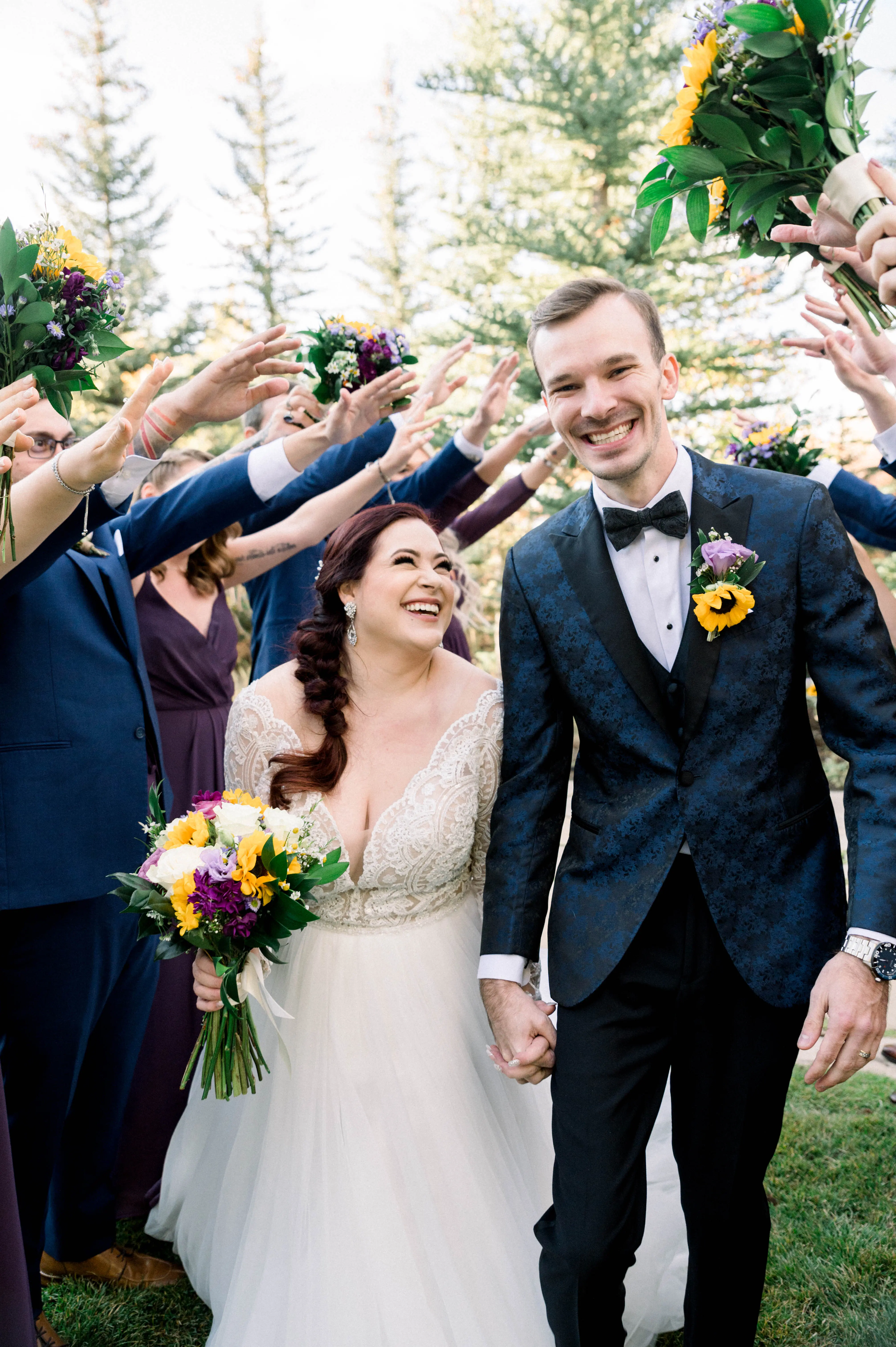Bride Wearing Princess Wedding Dress Called Mallory Dawn By Maggie Sottero Walking With Groom