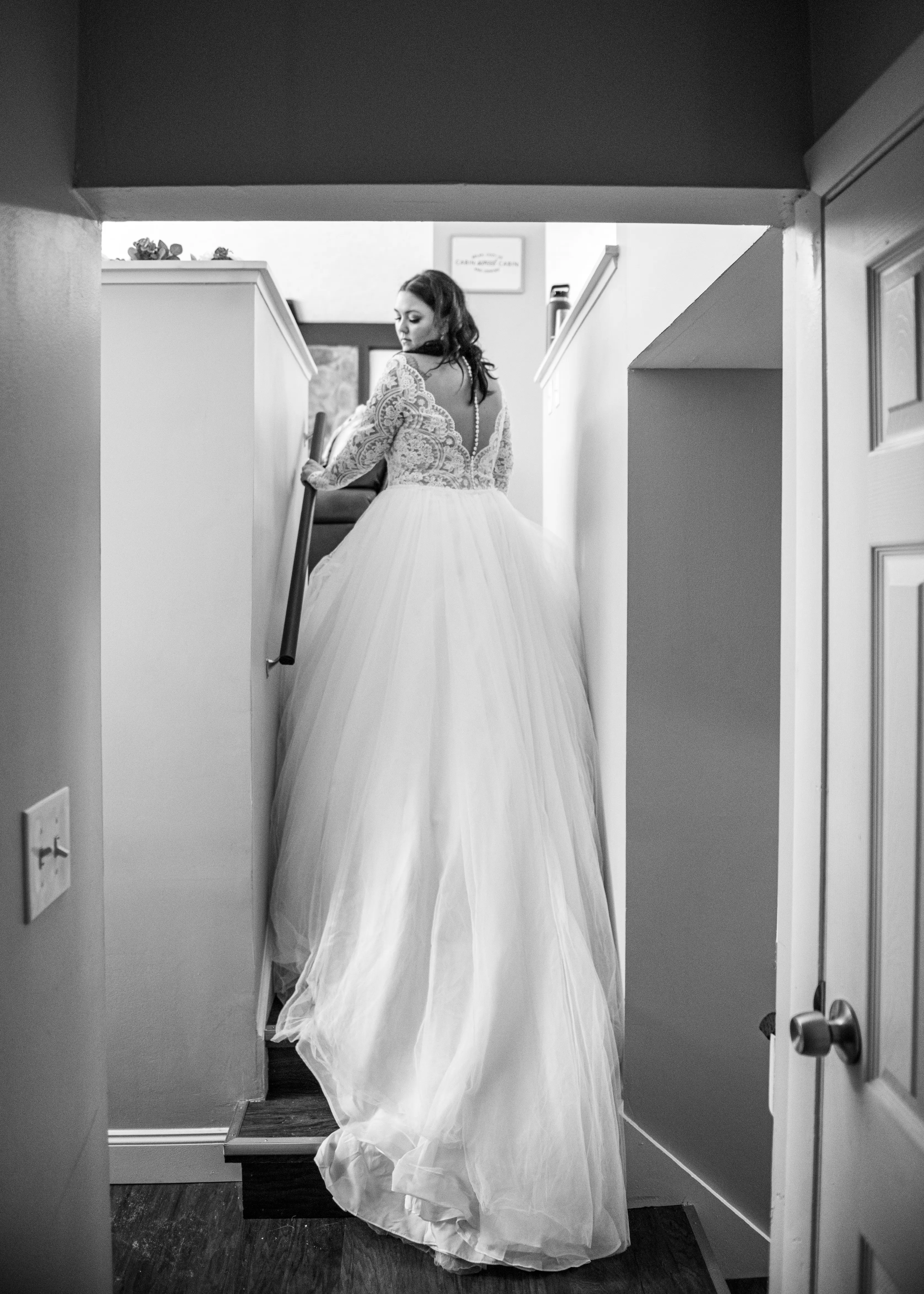 Real Bride in V-neckline, Tulle Skirt Wedding Dress Named Mallory Dawn by Maggie Sottero