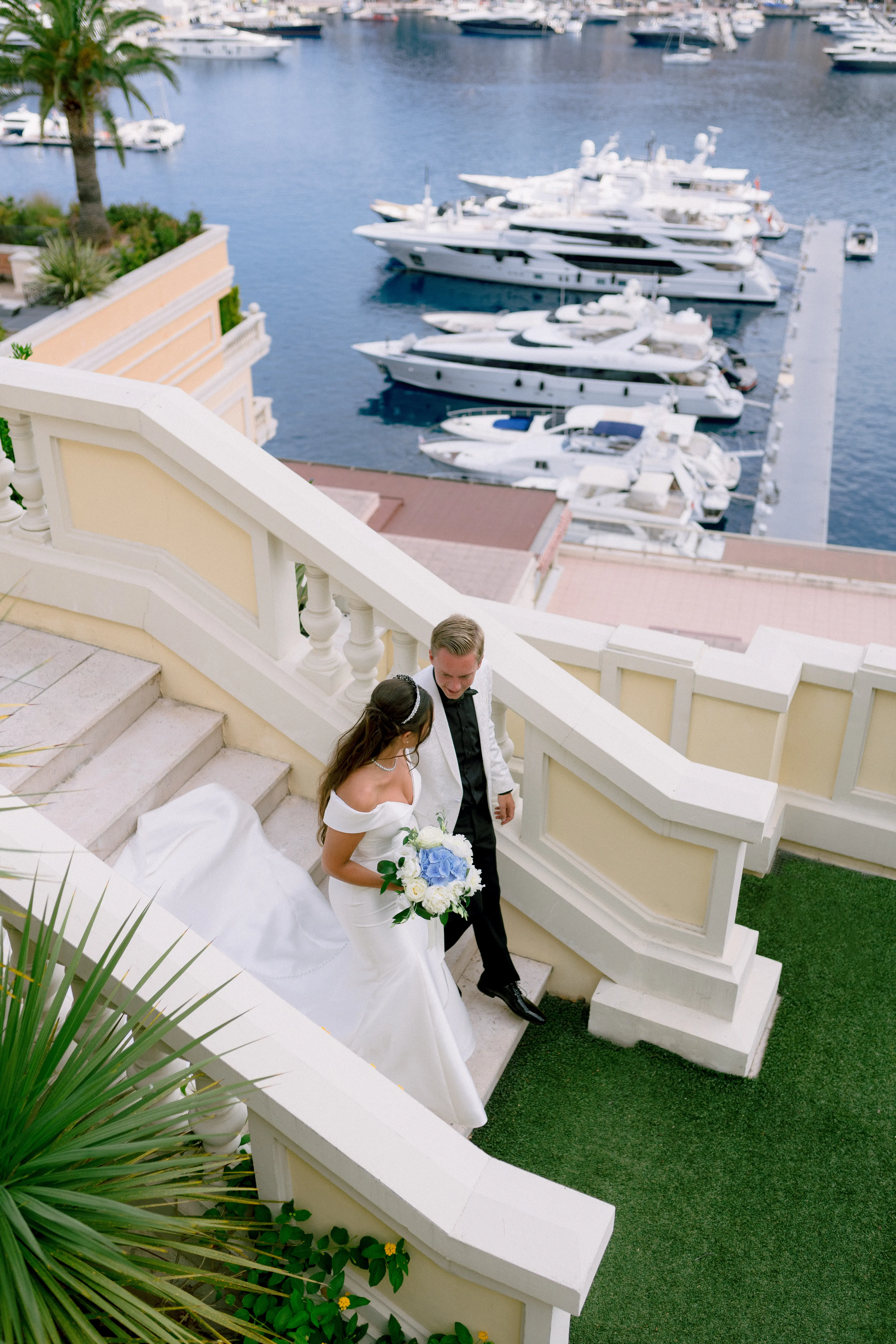 Groom With Bride Wearing Simple Off The Shoulder Fit And Flare Wedding Dress Josie By Rebecca Ingram