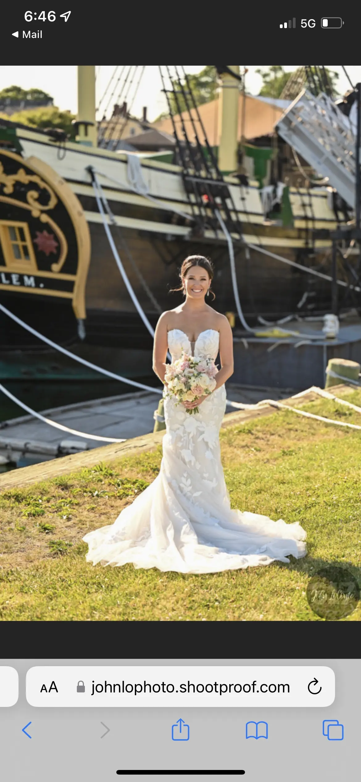 Bride Wearing Strapless Mermaid Wedding Dress With Oversized Lace Hattie By Rebecca Ingram