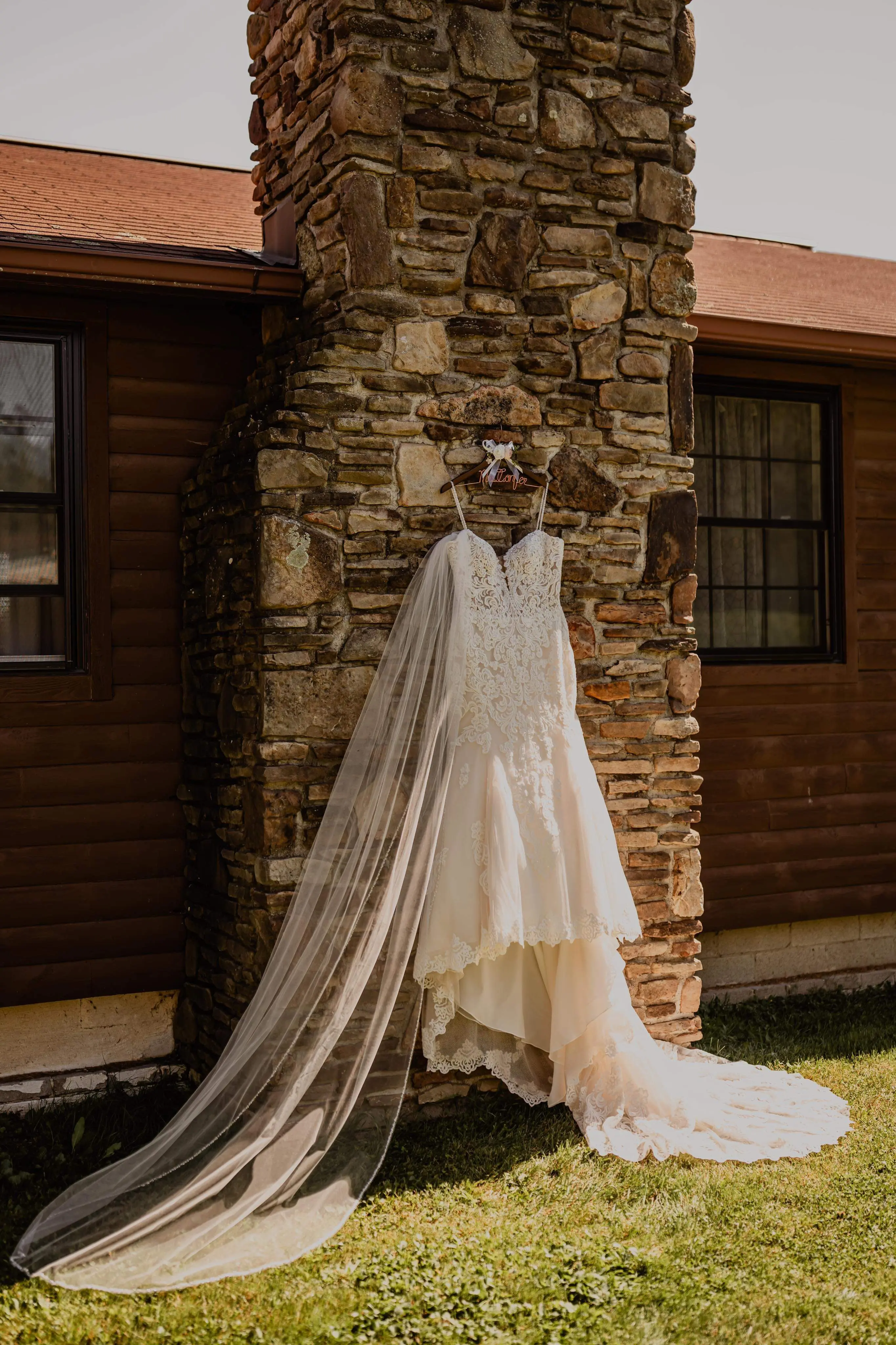 Fiona wedding dress by Maggie Sottero hung up