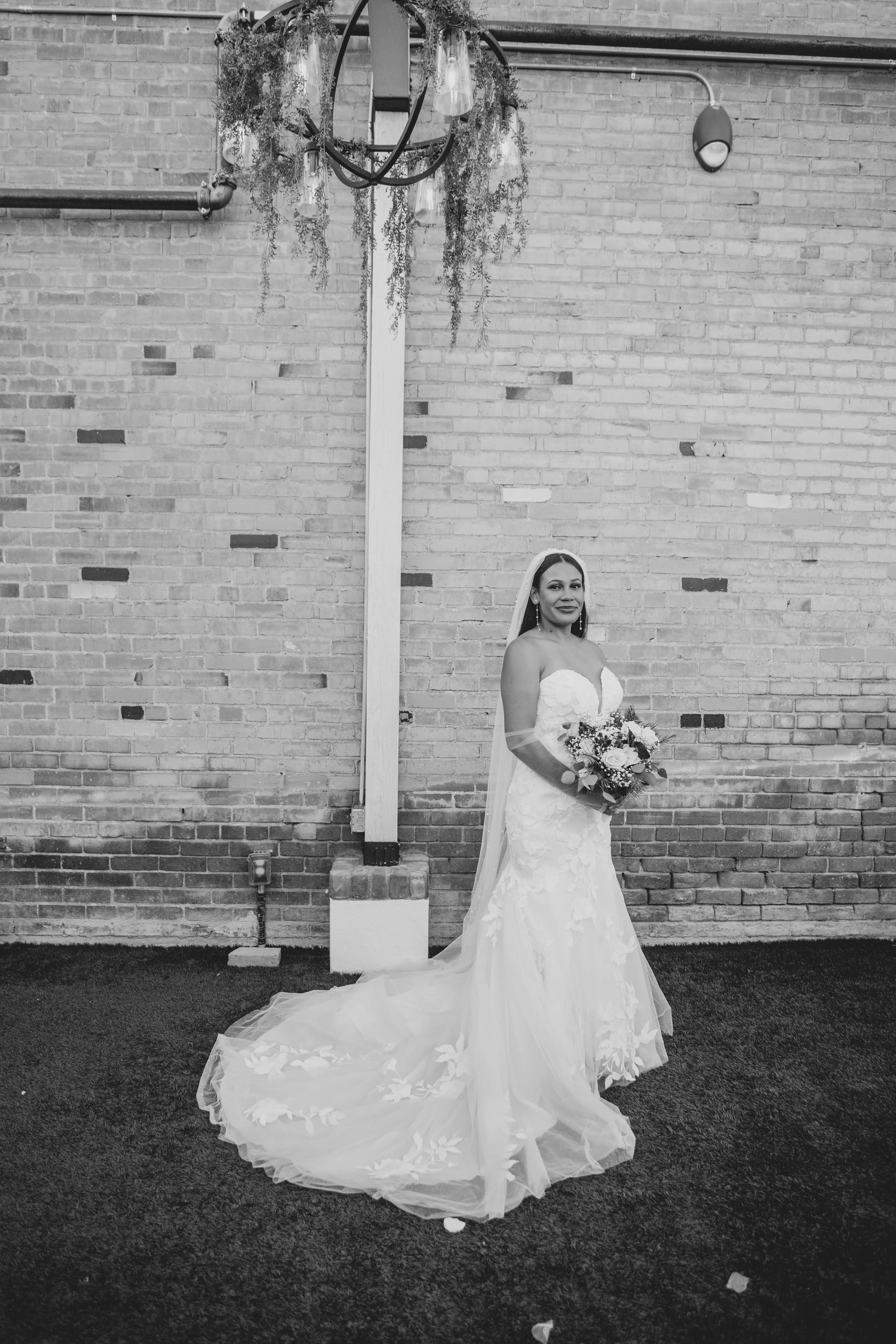 Bride in mermaid wedding dress called hattie by rebecca ingram