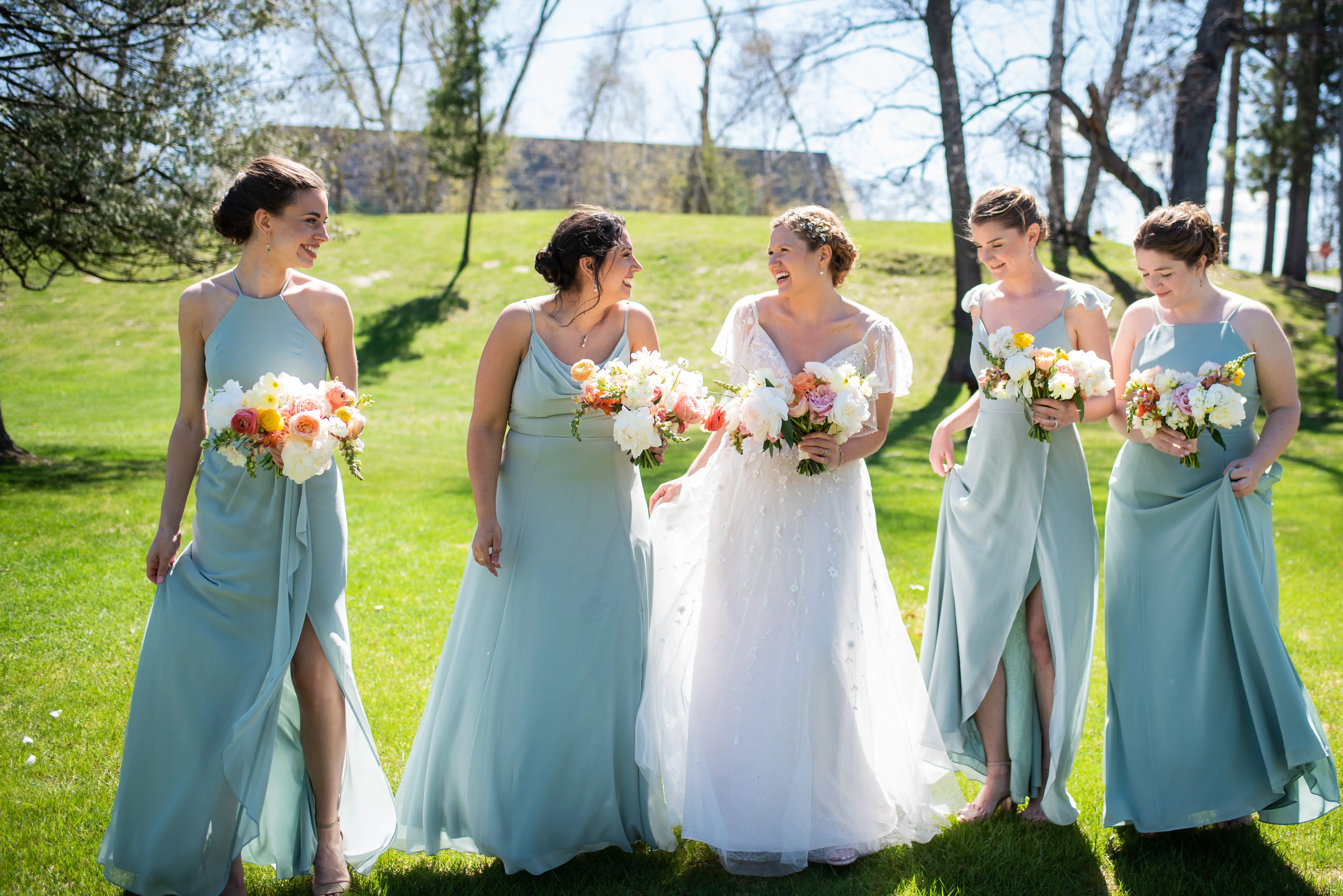 Bride Wearing Beaded Lace A-Line Wedding Dress With Flutter Sleeves Paige By Maggie Sottero