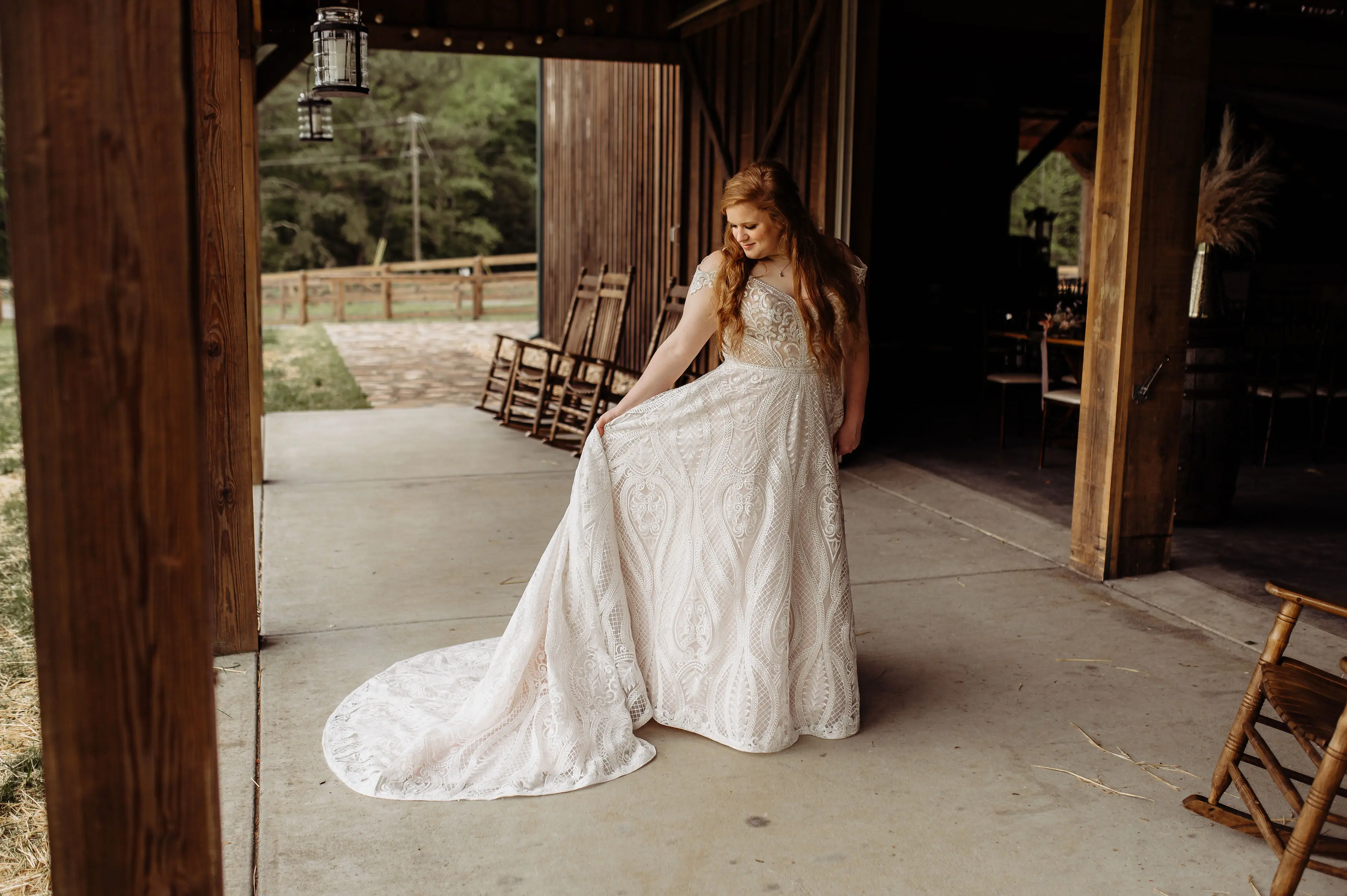 Bride in A-Line Wedding Dress with Allover Sequin Lace Called Roxanne by Sottero & Midgley