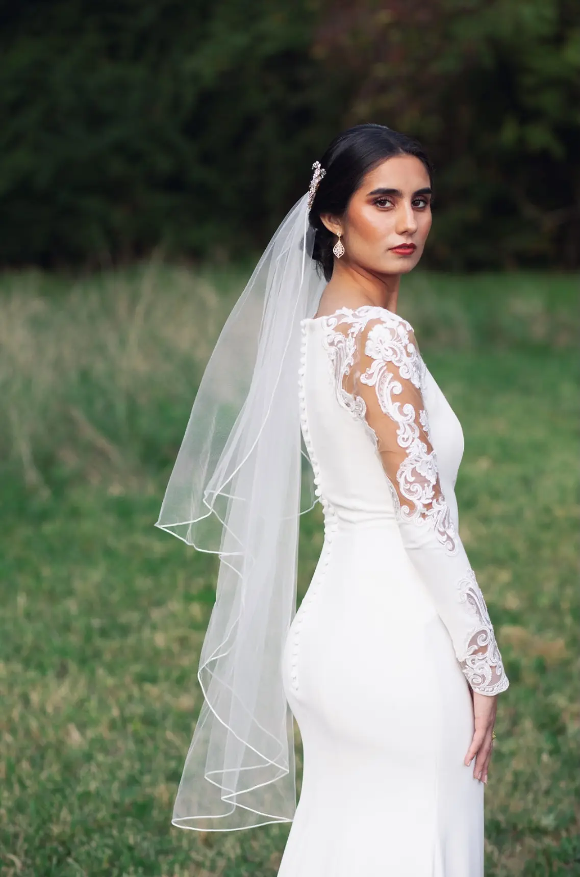 Bride In Lace Long Sleeve Dress Called Bethany By Rebecca Ingram