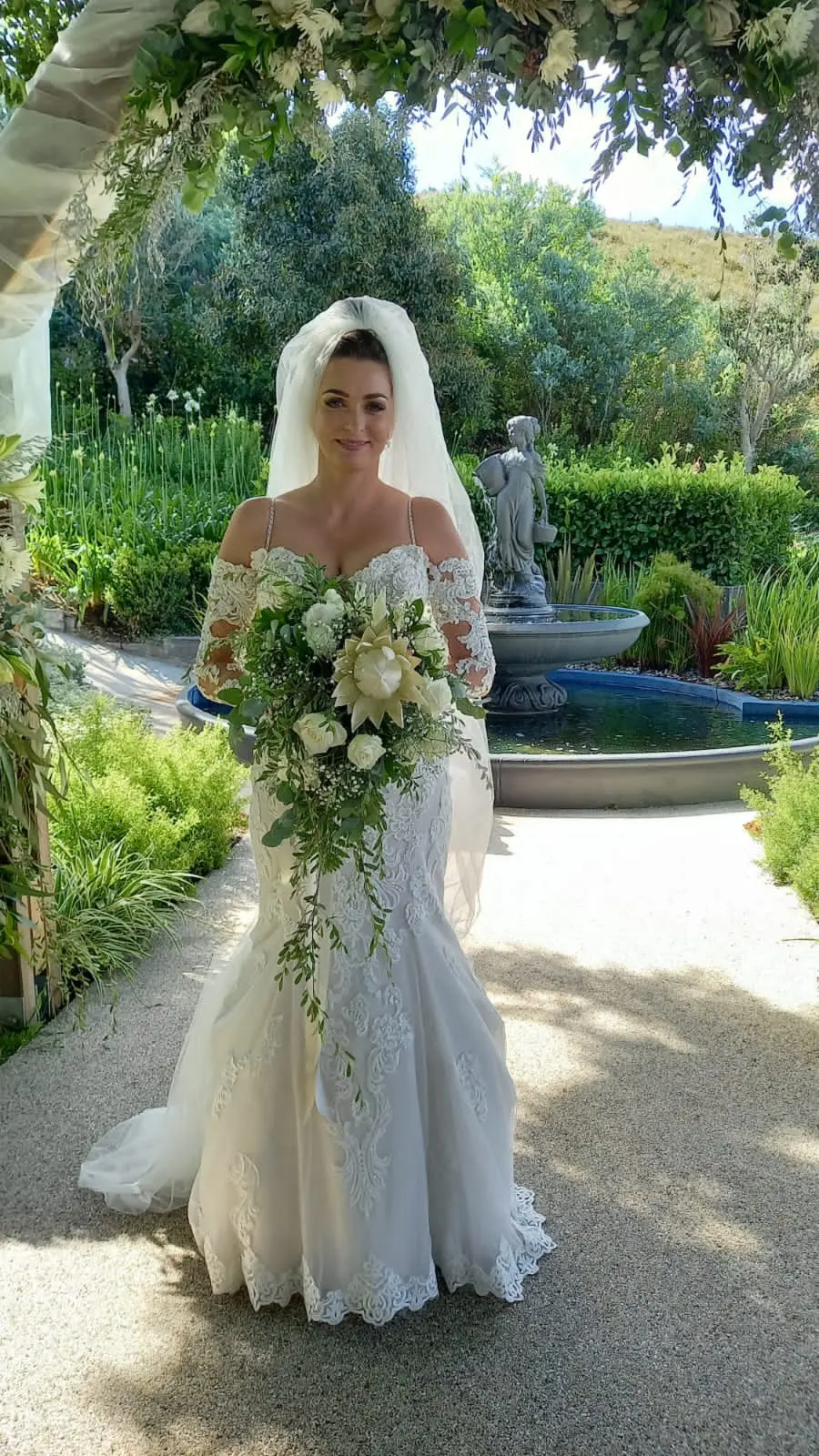 Bride In Lace Fit And Flare Wedding Dress Called Fiona By Maggie Sottero
