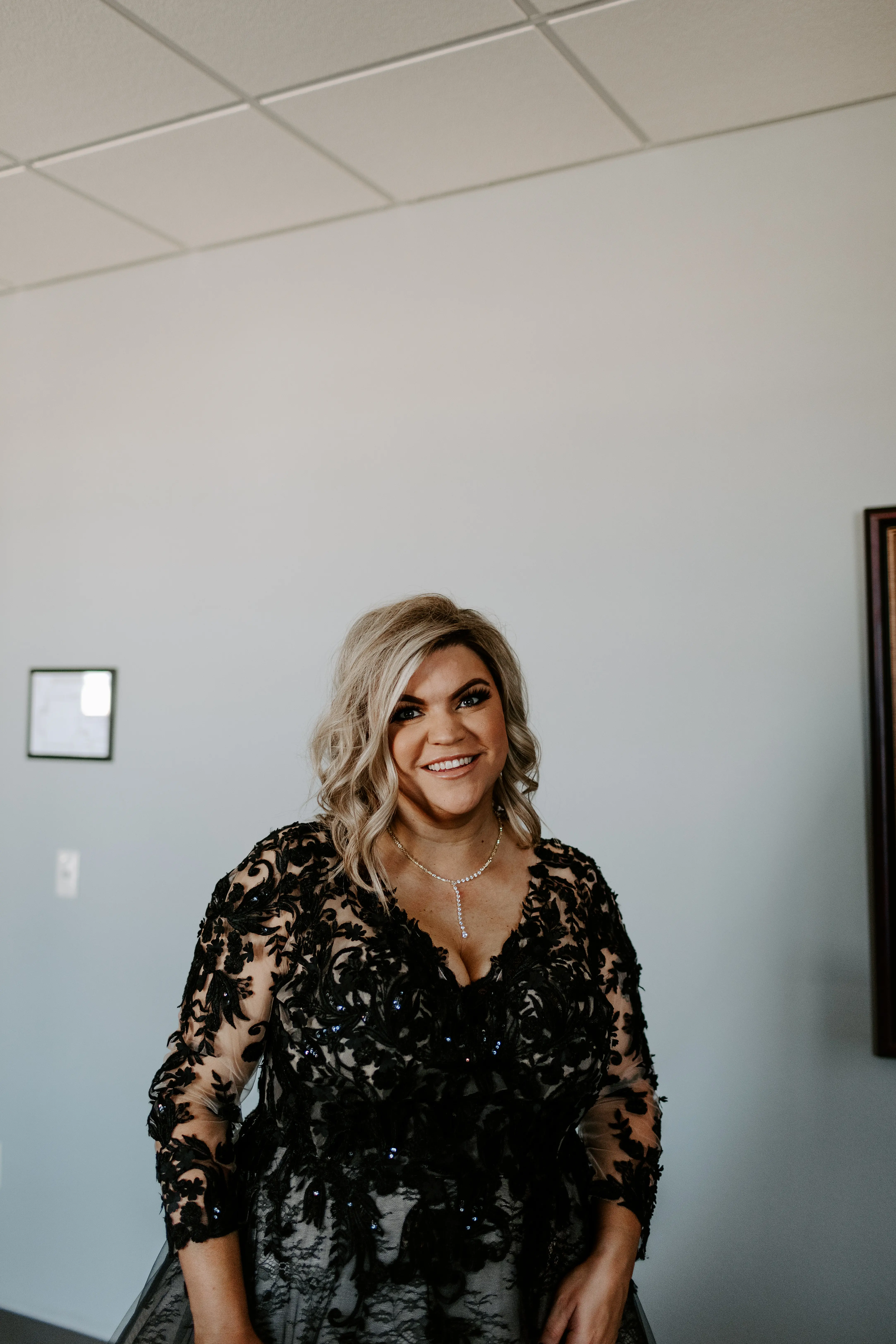 Bride Wearing Black Lace Wedding Dress Called Zander By Sottero And Midgley