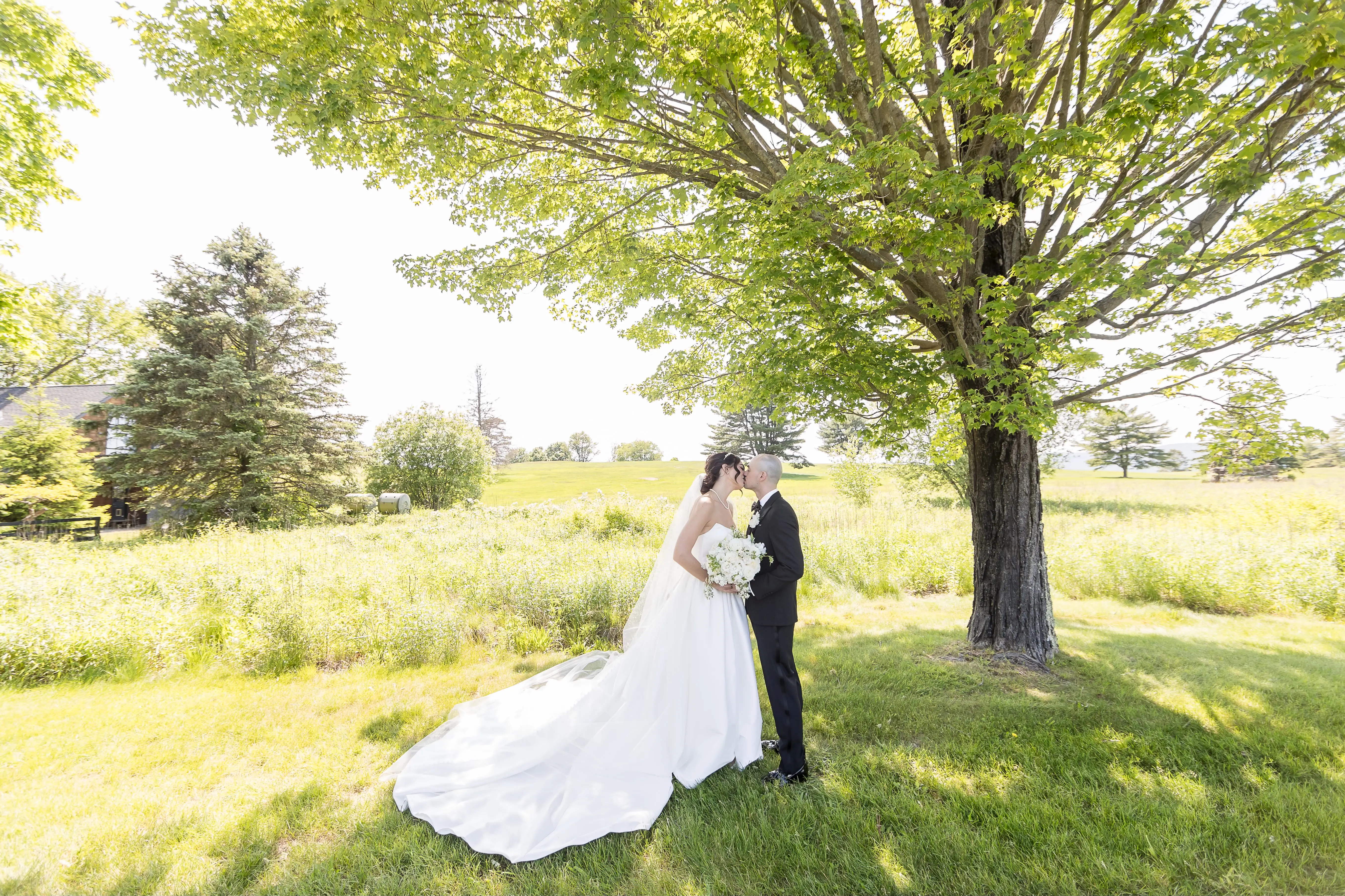 Bride In Sleeveless And Thigh-high Slit Aspen Sottero Midgley With Groom