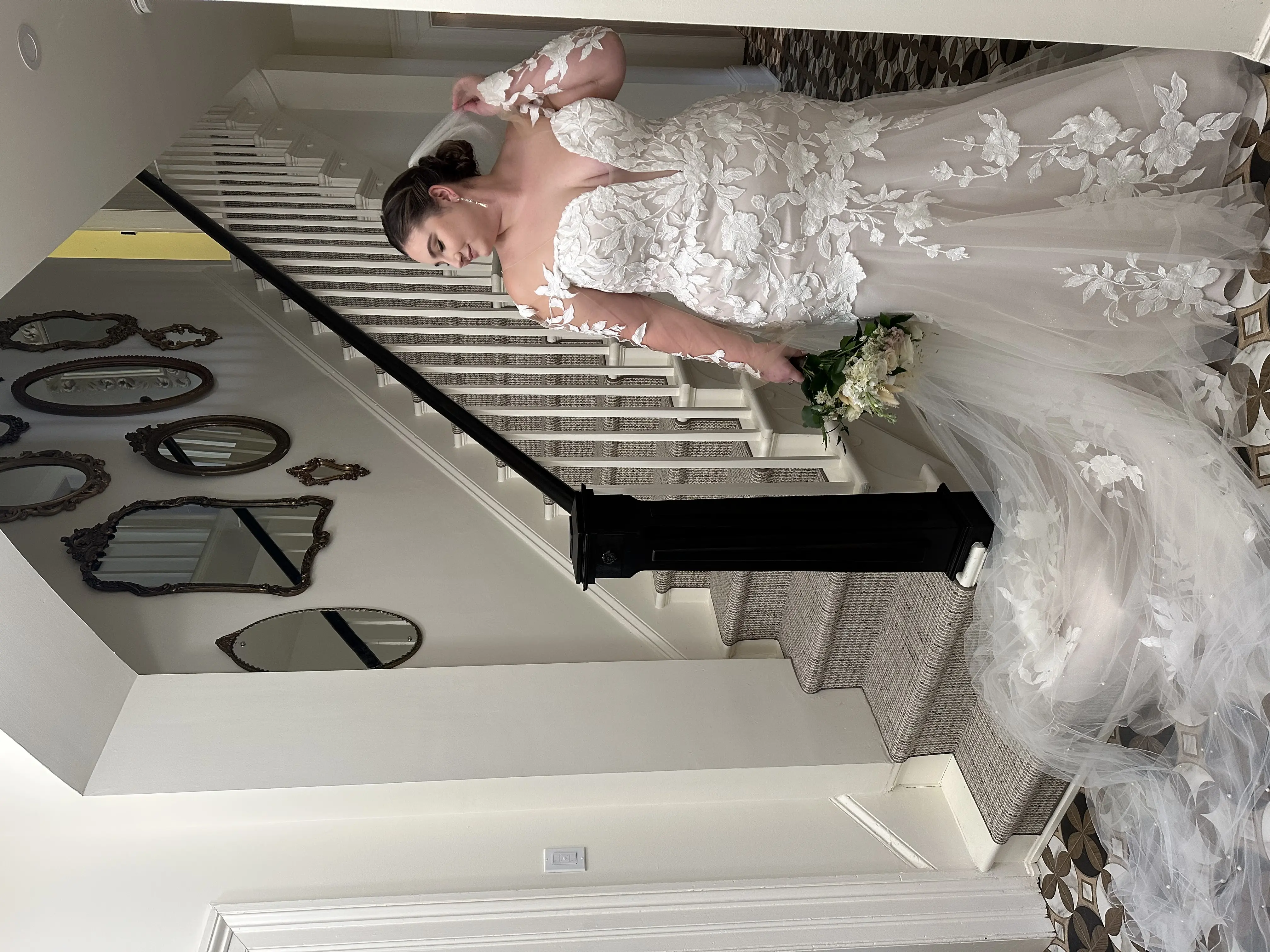 Bride wearing Hattie by Rebecca Ingram