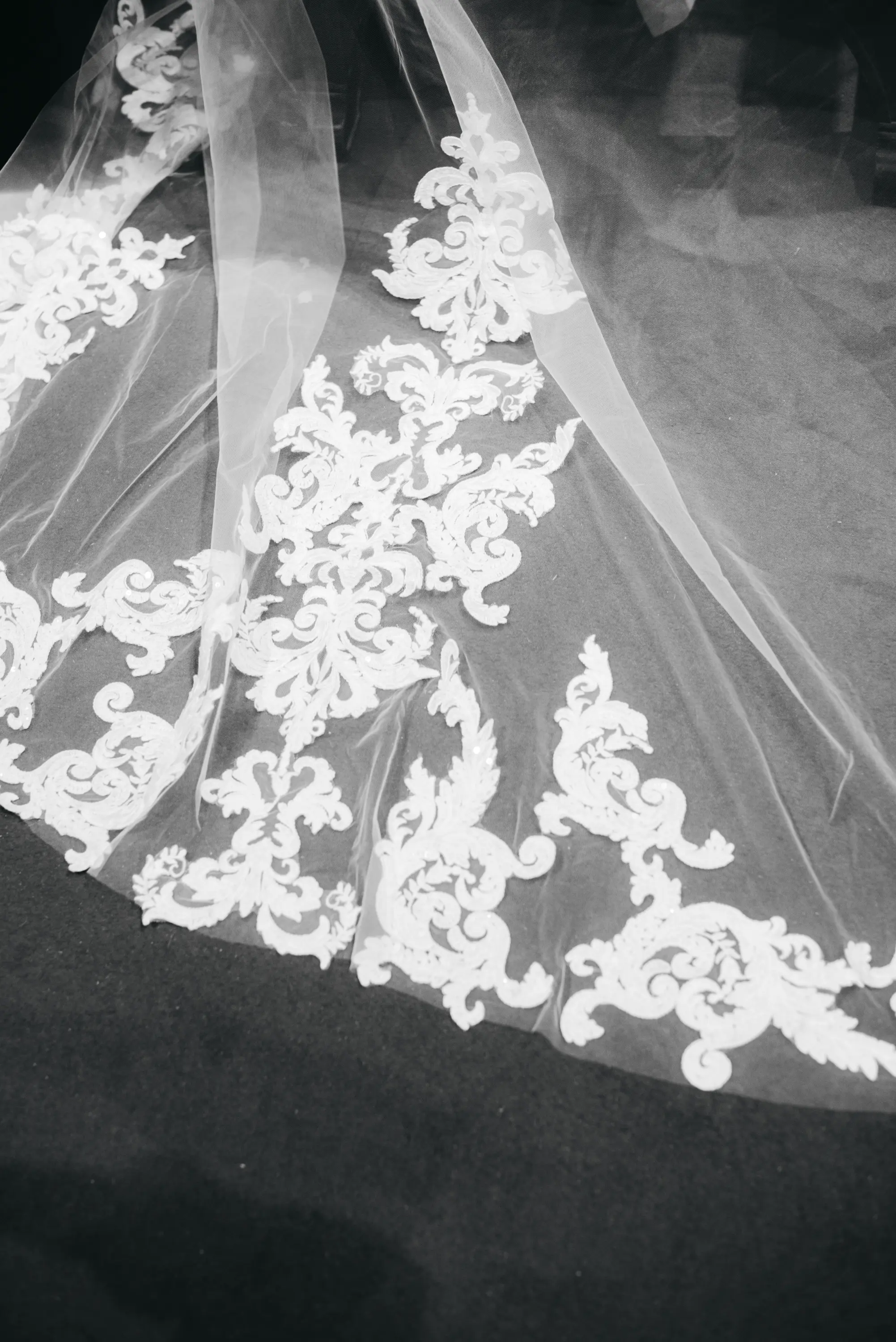 Lace on the bottom of Tuscany Lynette by Maggie Sottero