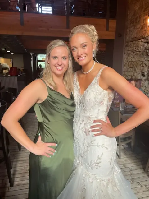 Bride Wearing Trumpet Wedding Dress With Colorful Floral Lace Motifs Kenleigh By Sottero And Midgley