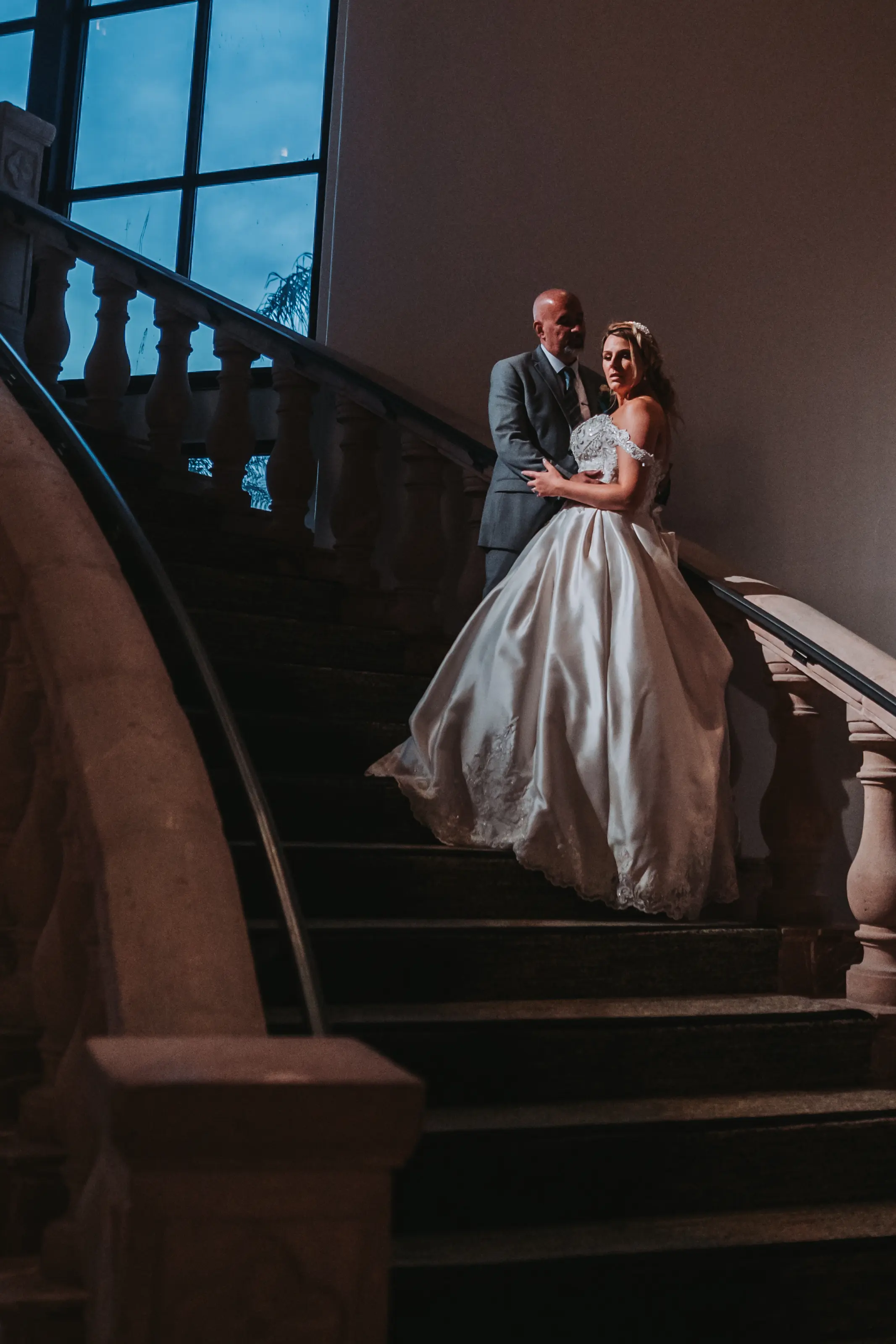Groom With Bride Wearing Satin Ballgown Kimora By Sottero And Midgley