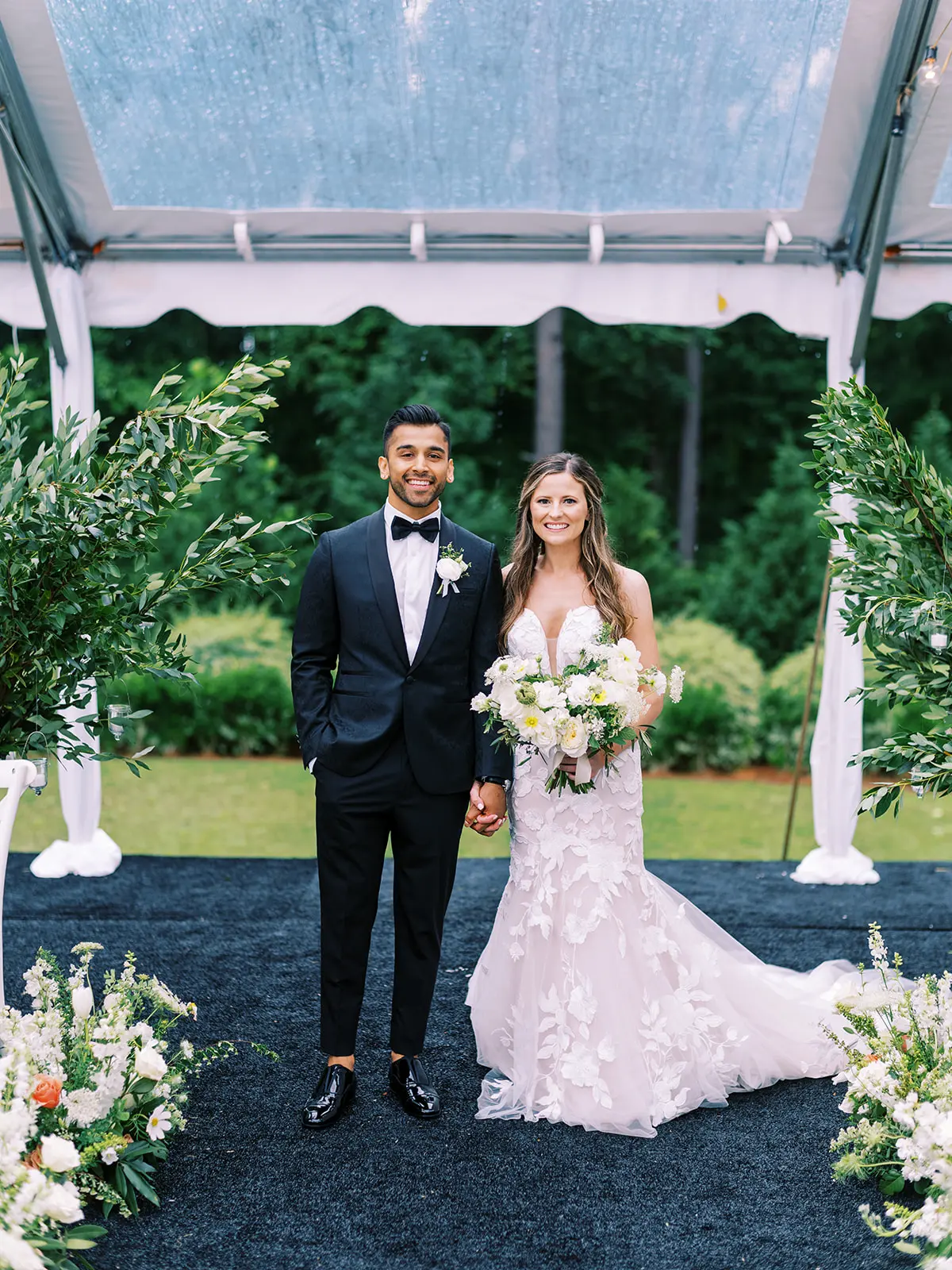 Bride In Floral Mermaid Hattie Rebecca Ingram With Groom