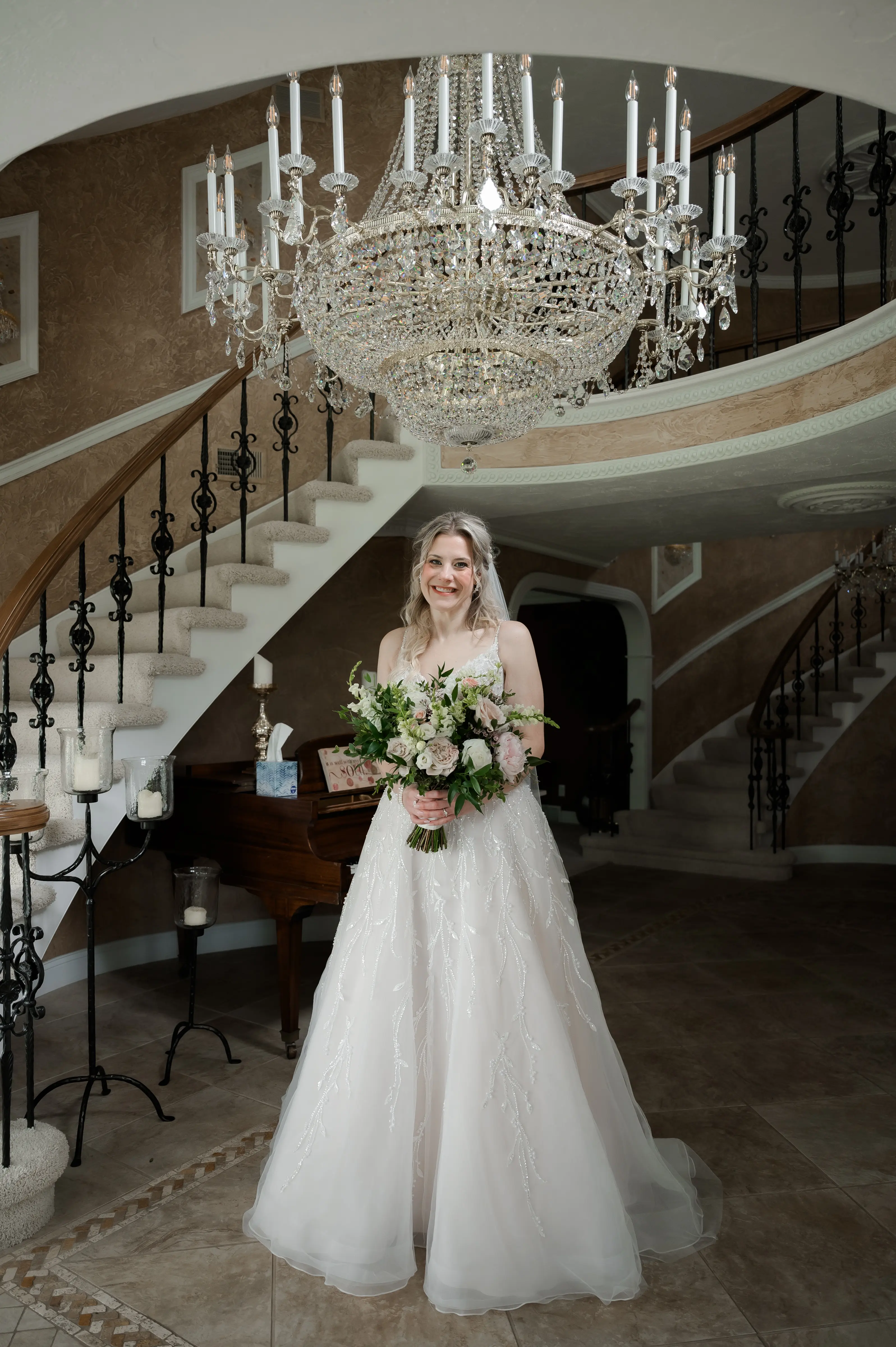 Bride In Beaded A-line Marvine Sottero And Midgley