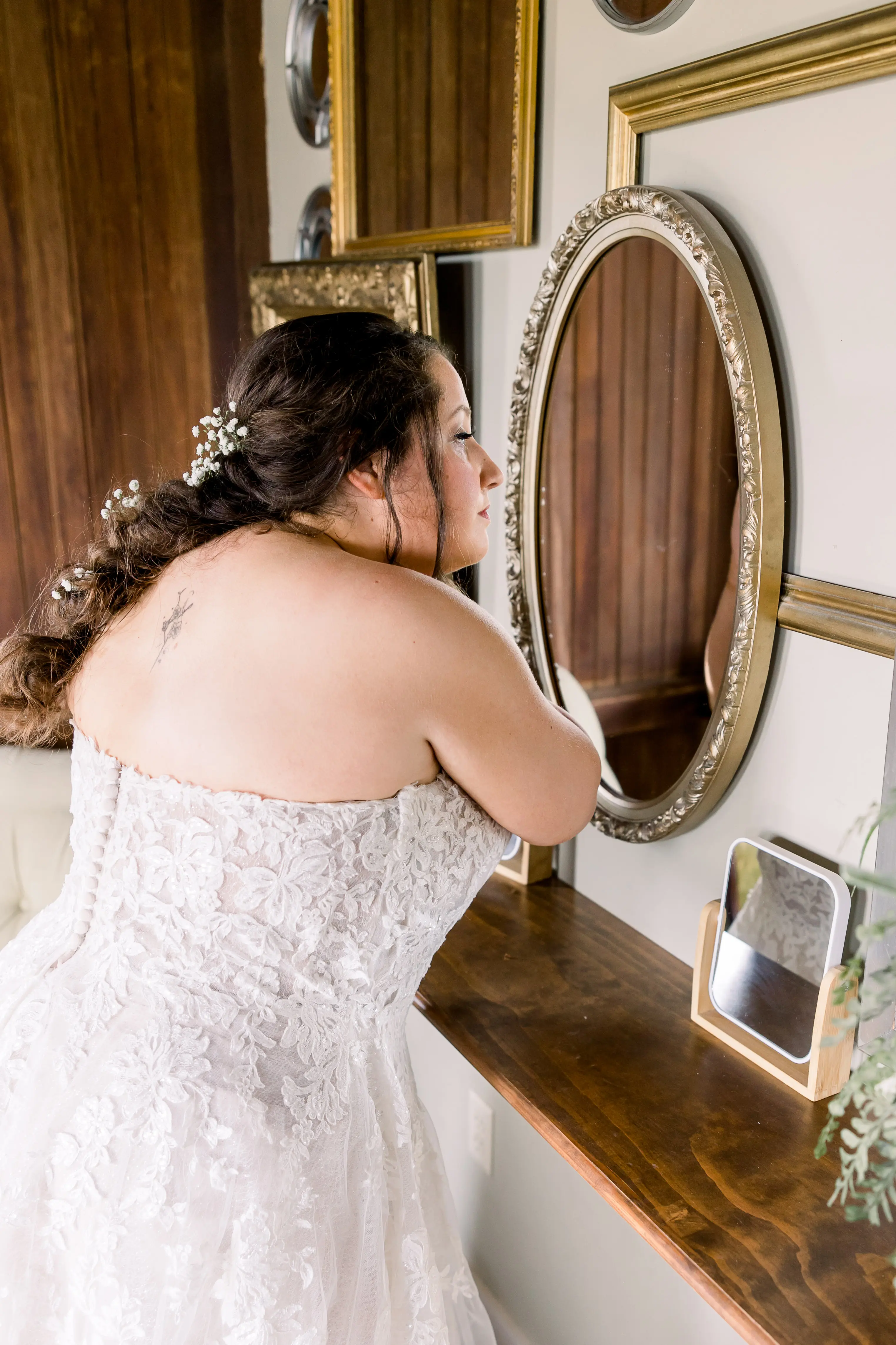 Plus Size Bride In Lace A-Line Wedding Dress Called Nora By Maggie Sottero