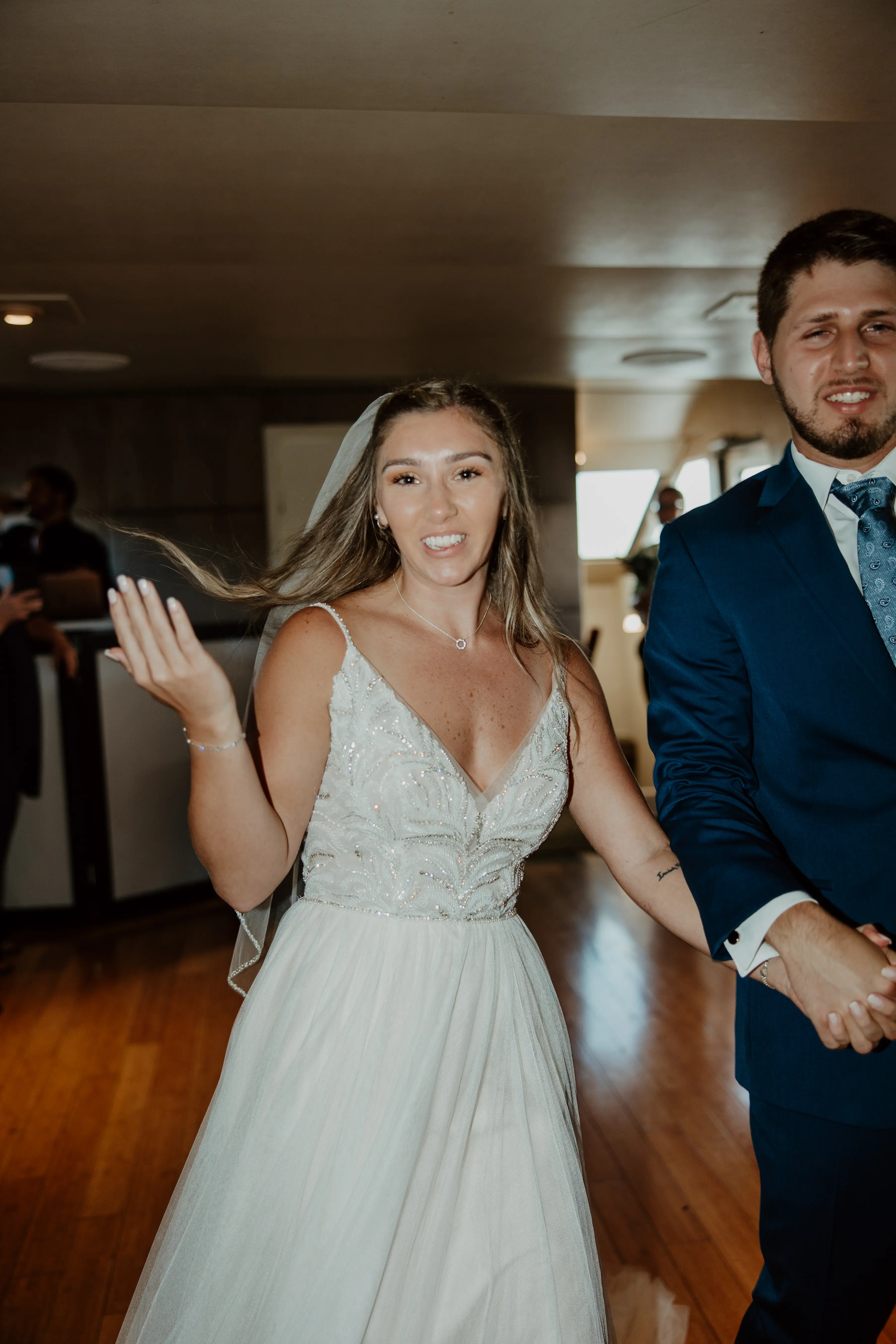 Bride Wearing A-Line Wedding Dress