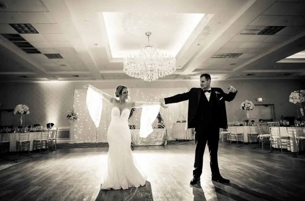 Bride Wearing Boho Sleeved Wedding Dress Bronson By Sottero And Midgley Dancing With Groom