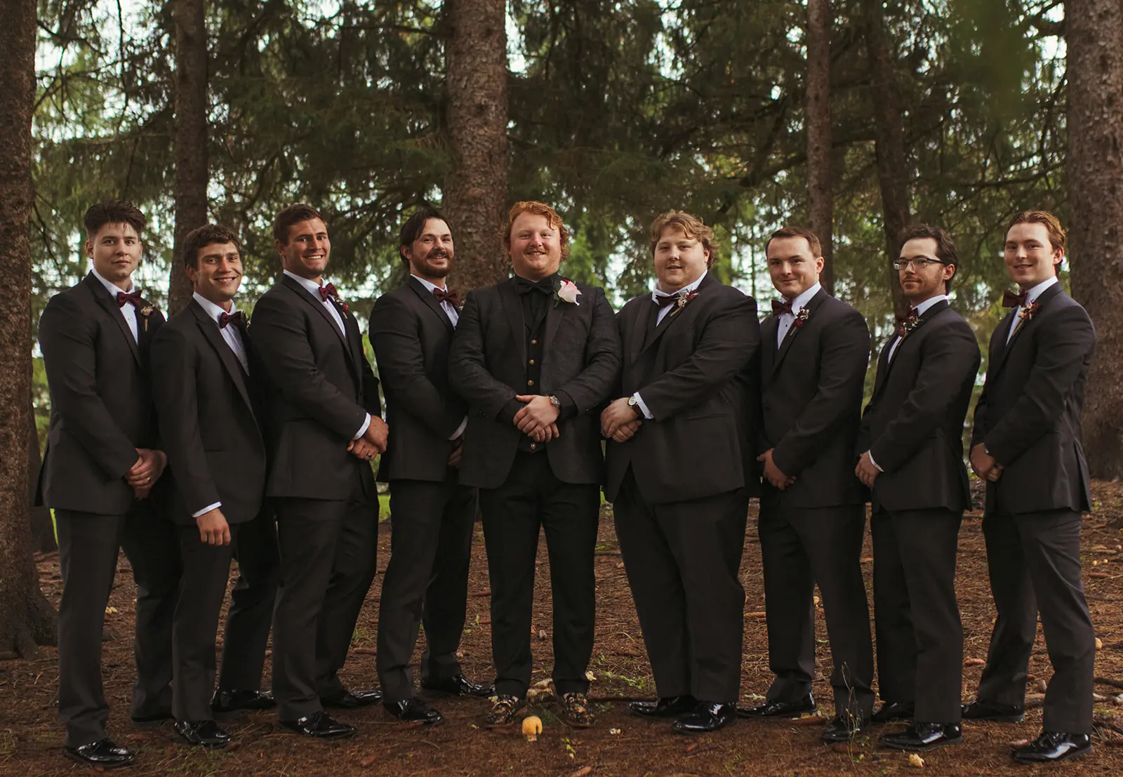 Black And White Photo Of Groomsmen