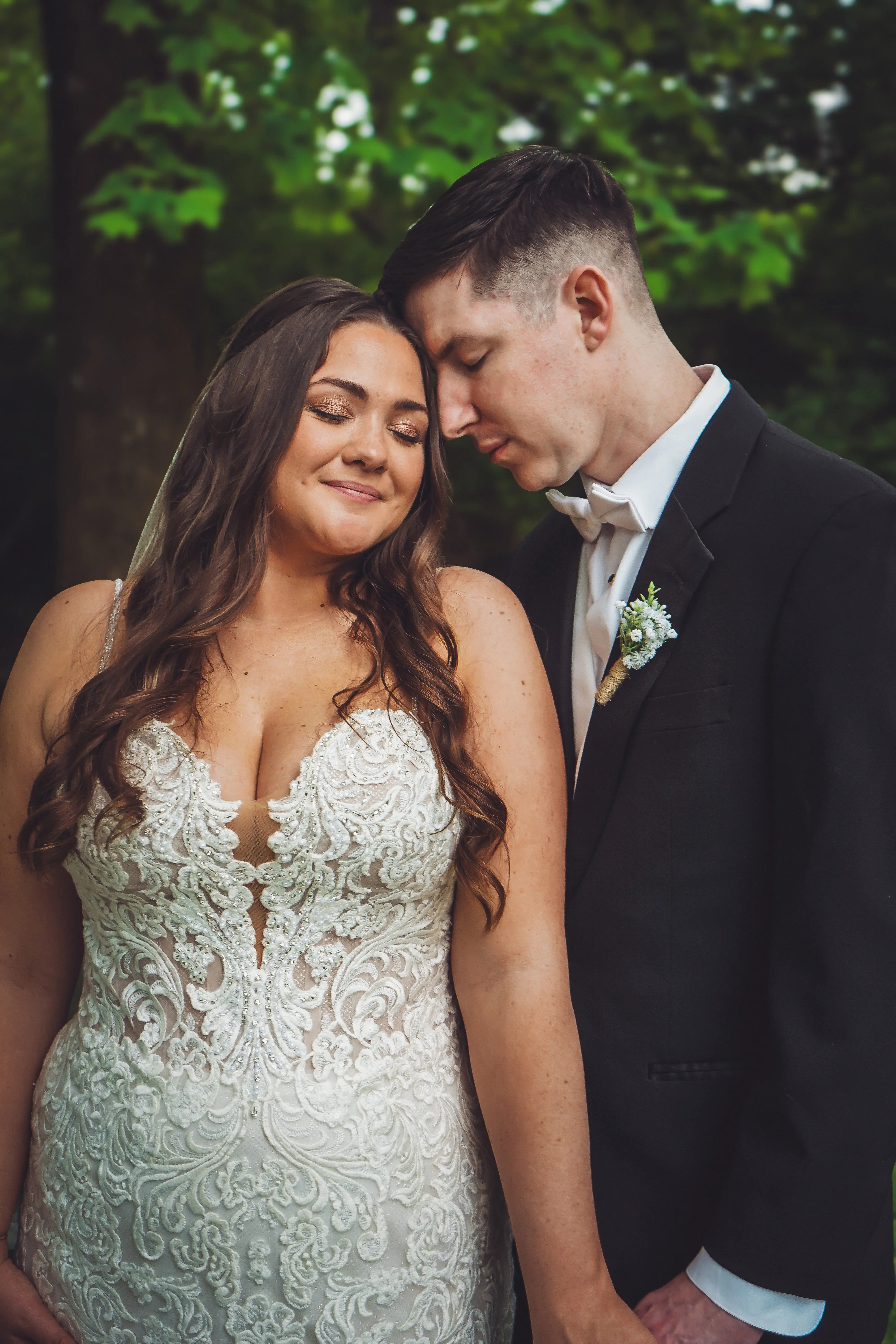 Bride wearing Fiona by Maggie Sottero with her husband