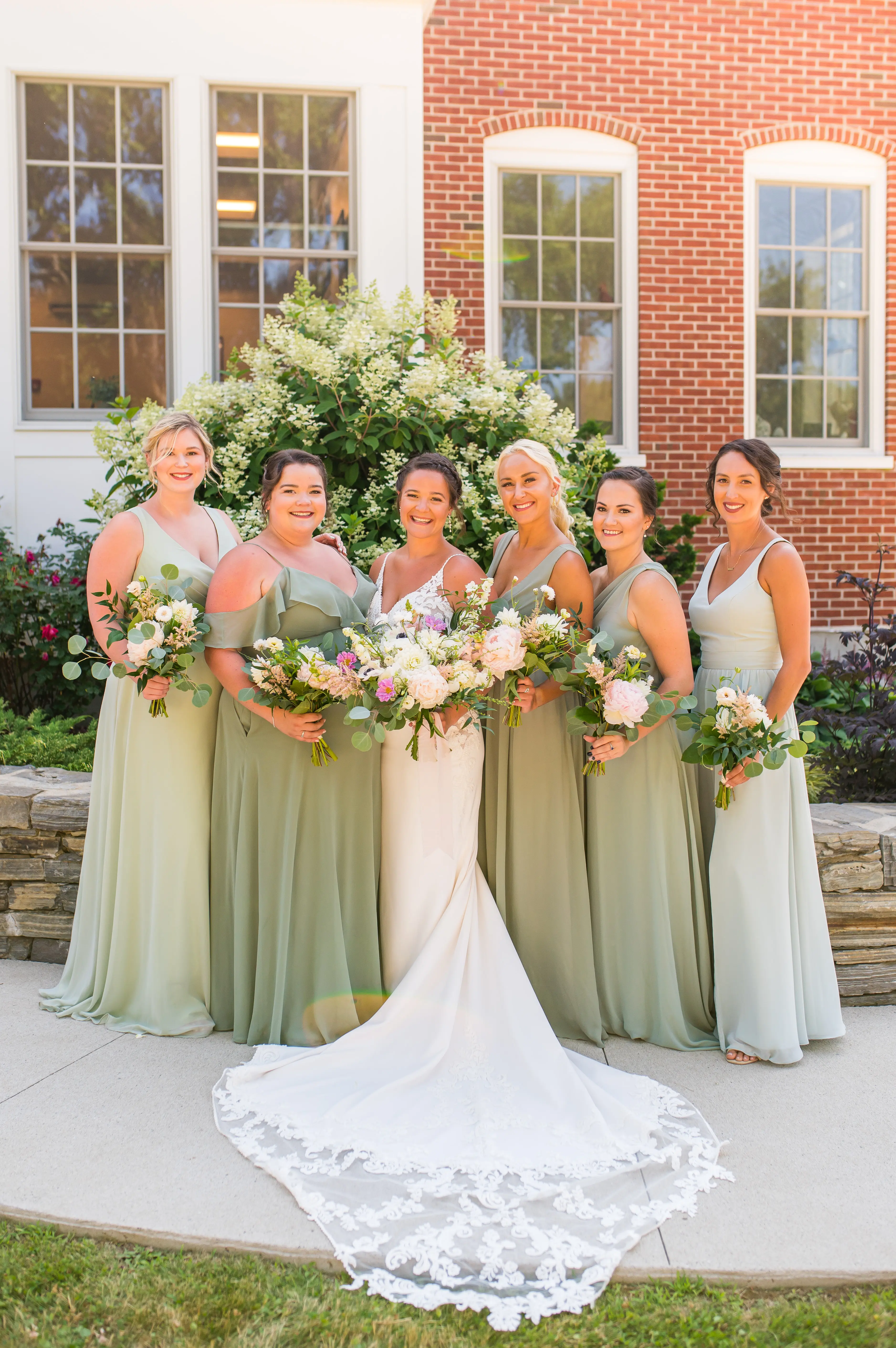 Bride Wearing Lace Spaghetti Strap Mermaid Wedding Dress Nikki By Maggie Sottero