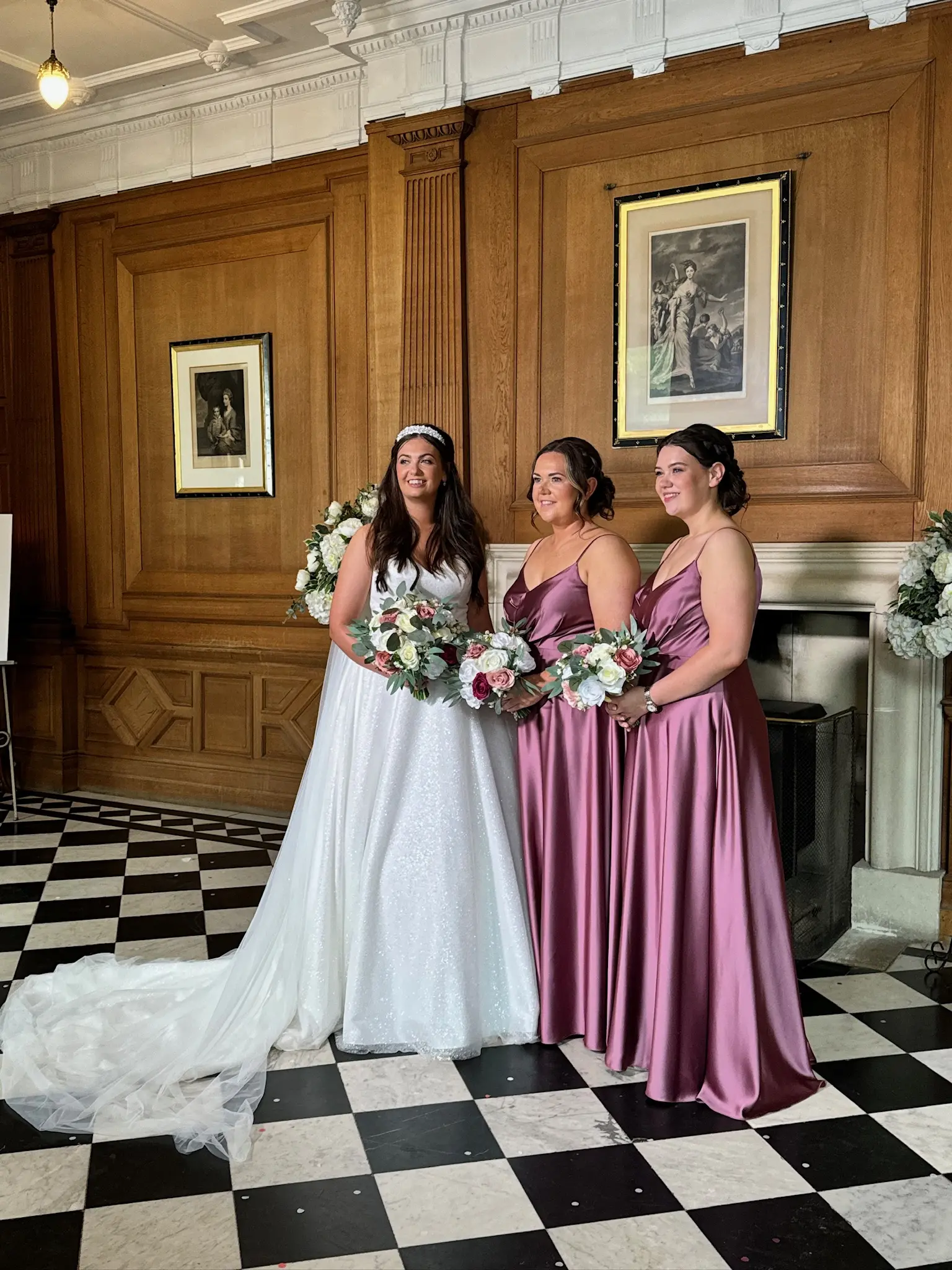 Bride wearing Anniston by Maggie Sottero with her bridesmaids