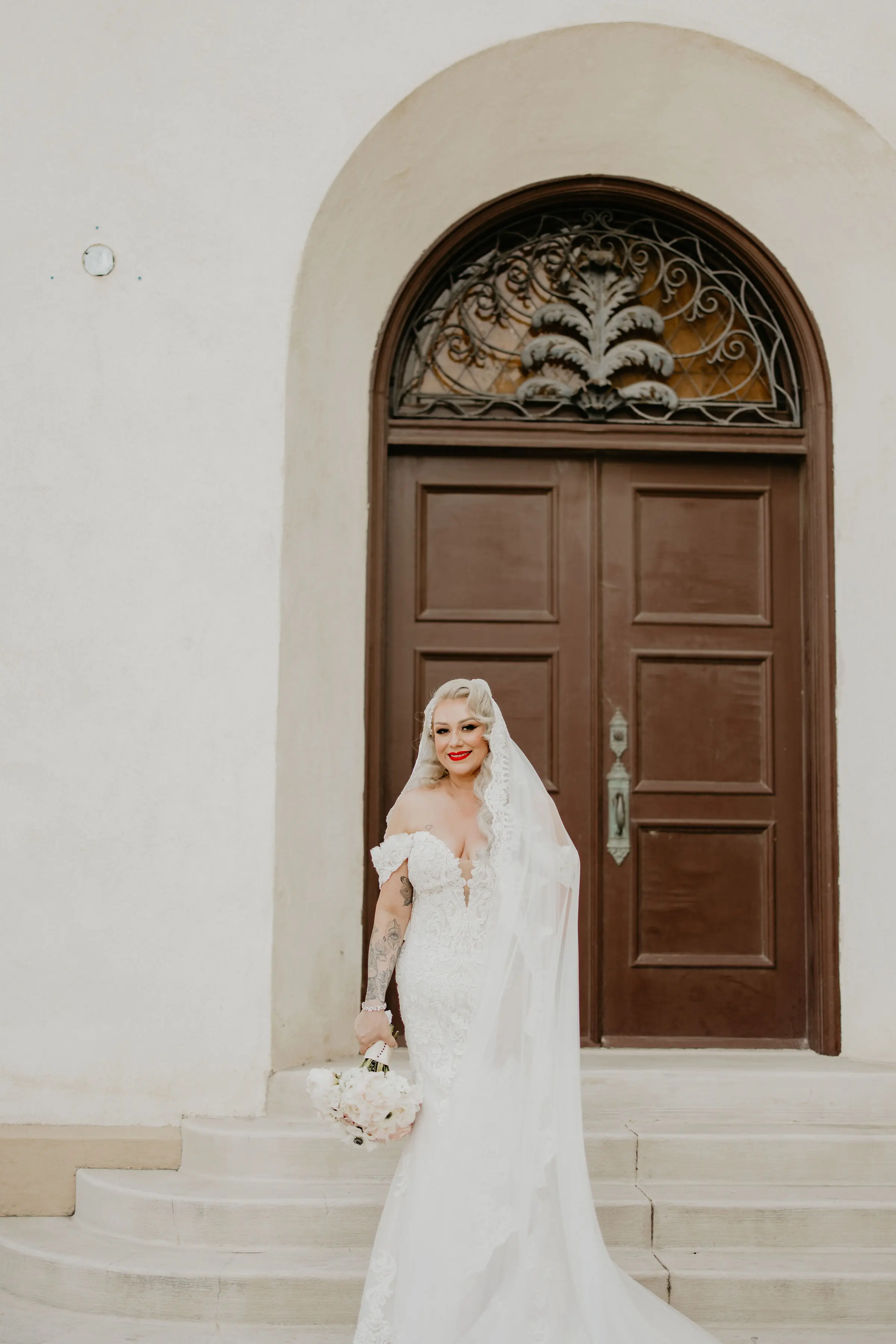 Bride Wearing Sexy Lace Wedding Dress Called Fiona By Maggie Sottero