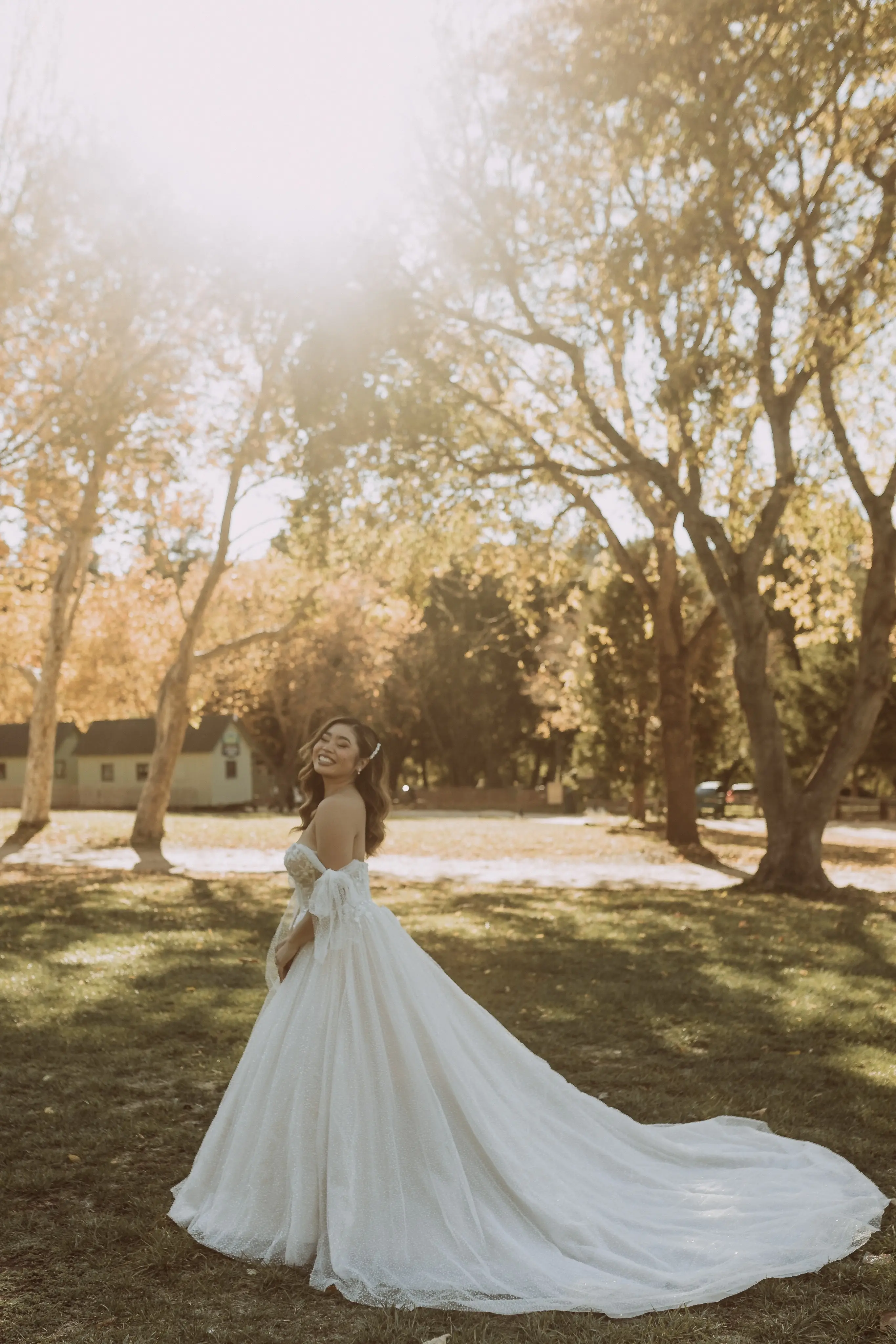 Bride In Sparkly Off-The-Shoulder Wedding Dress Called Shasta By Sottero And Midgley