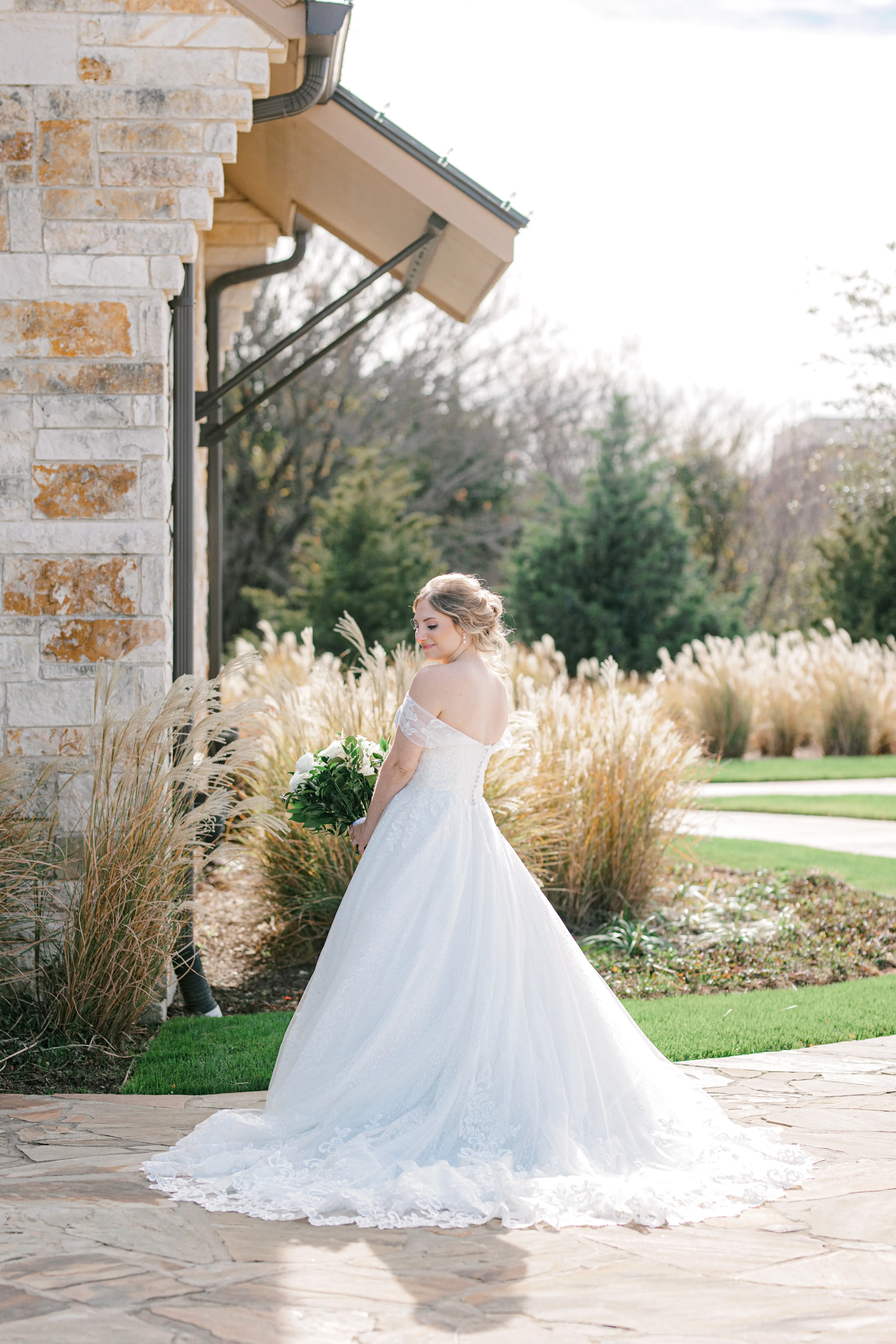 Bride In Chic Lace Ball Gown Wedding Dress Called Tristyn By Maggie Sottero