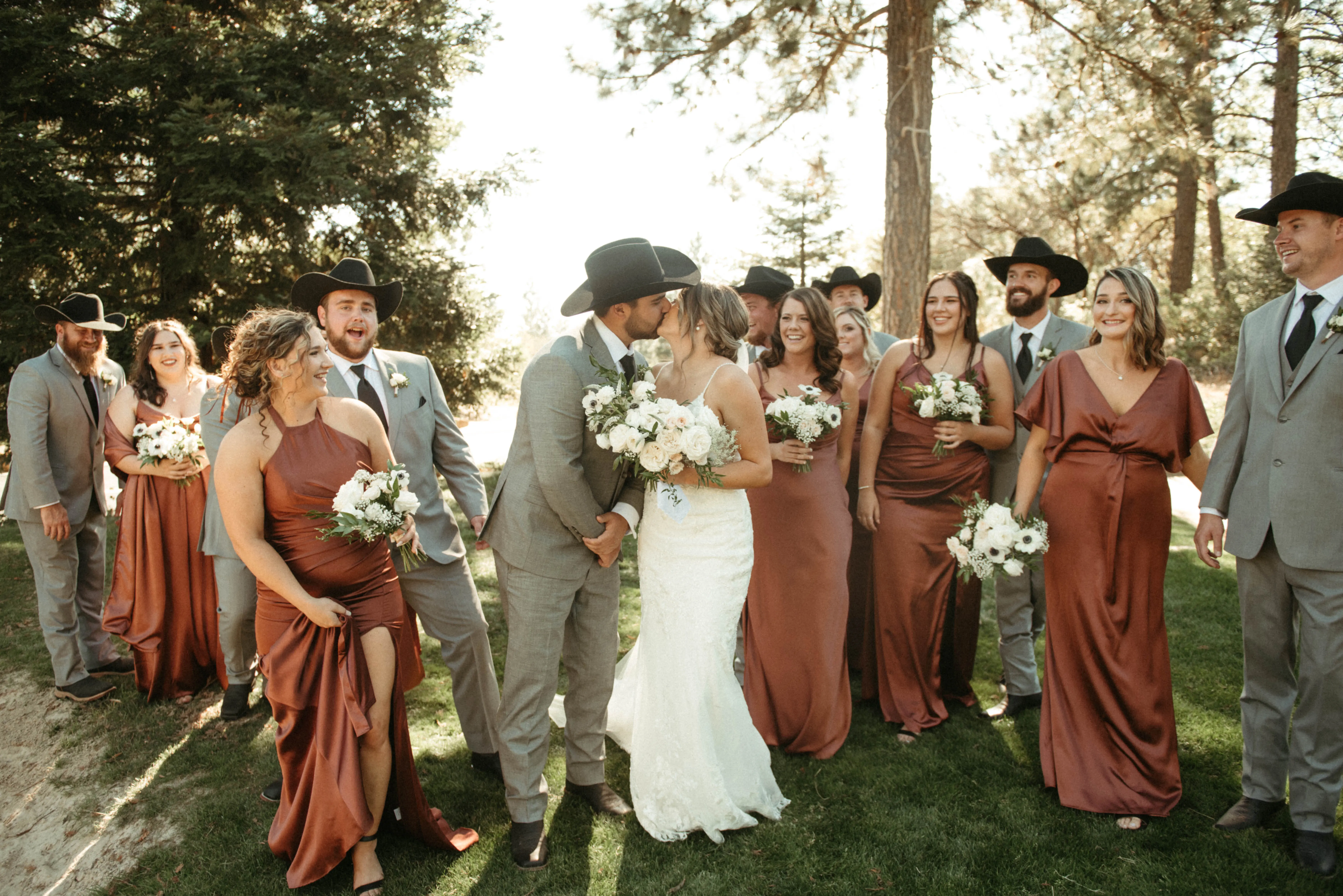 Groom With Bride Wearing Sparkly Lace Fit-And-Flare Fontaine By Maggie Sottero