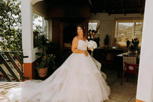 Bride Wearing Sparkly Ballgown Wedding Dress Called Yasmin By Maggie Sottero