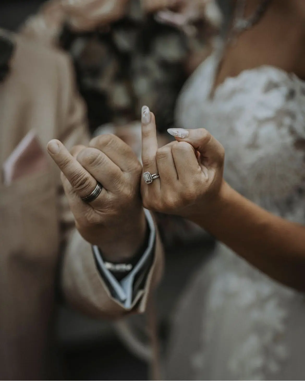 Brides In Off-The-Shoulder A-line Harlem Maggie Sottero Rings