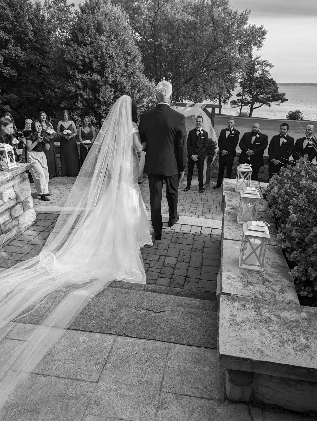 Bride Wearing Cap Sleeve Mermaid Wedding Dress Joss By Sottero And Midgley