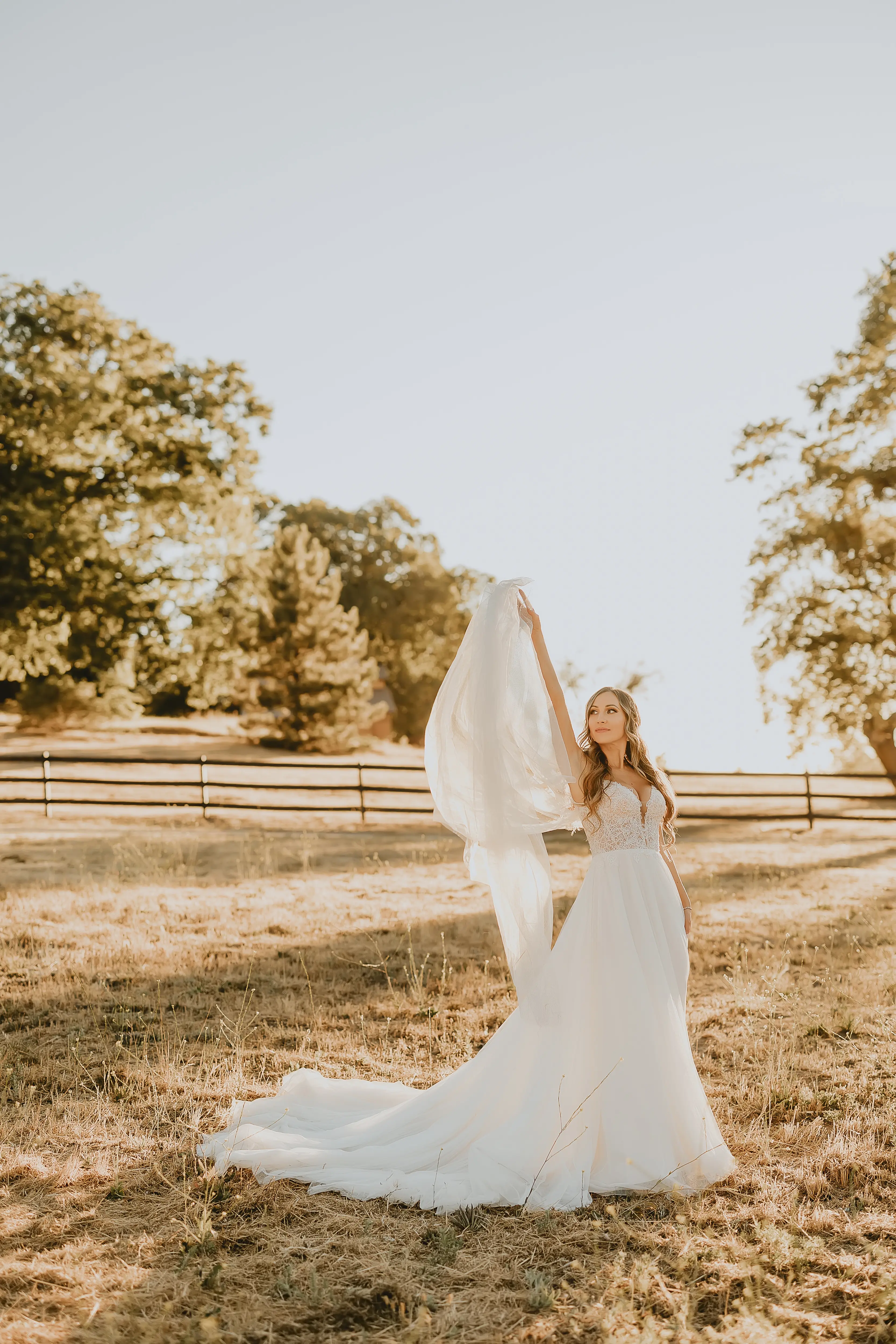 Bride Wearing A-Line Wedding Dress