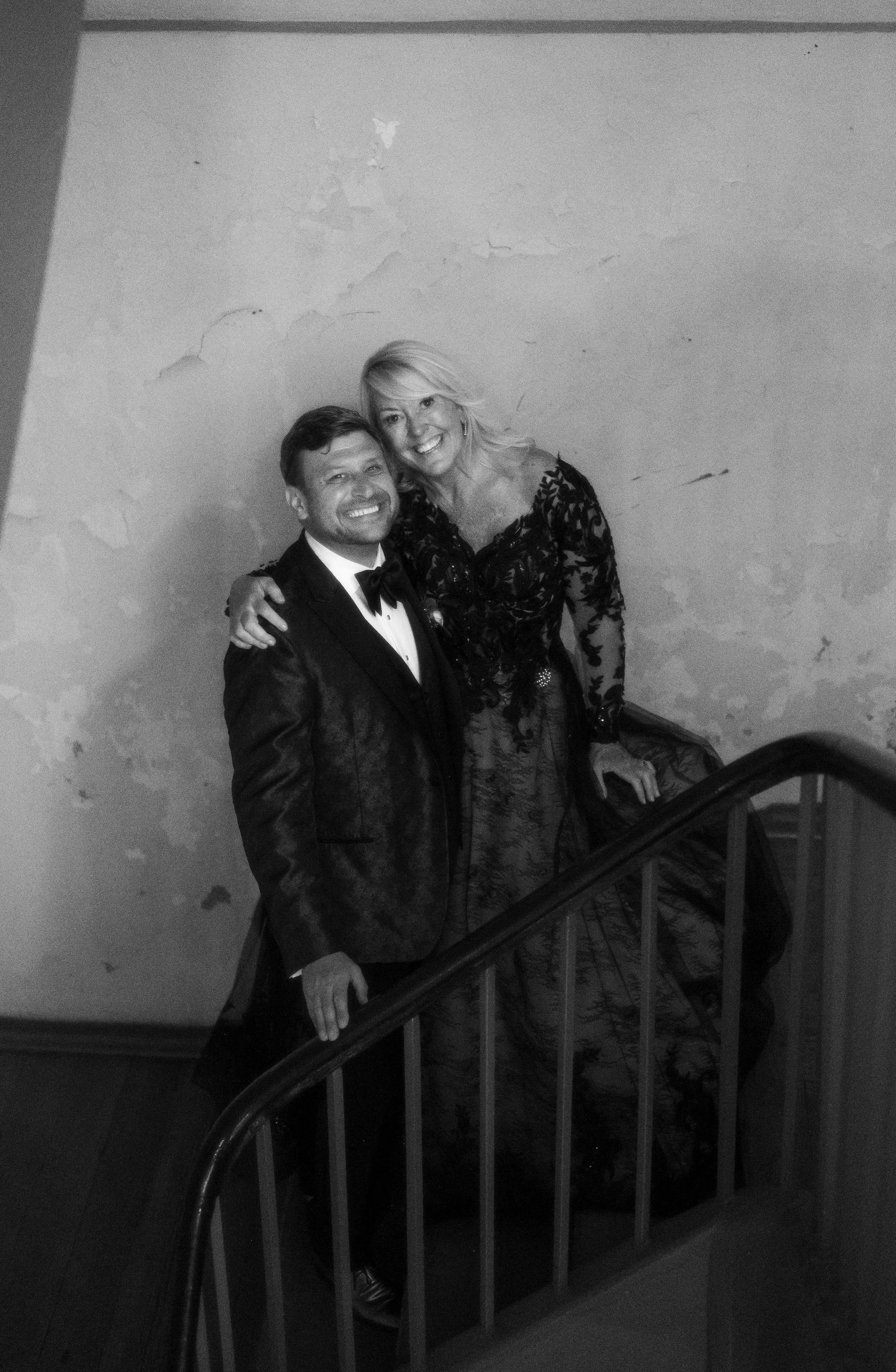 Groom With Bride Wearing Black Lace Ball Gown Zander By Sottero And Midgley