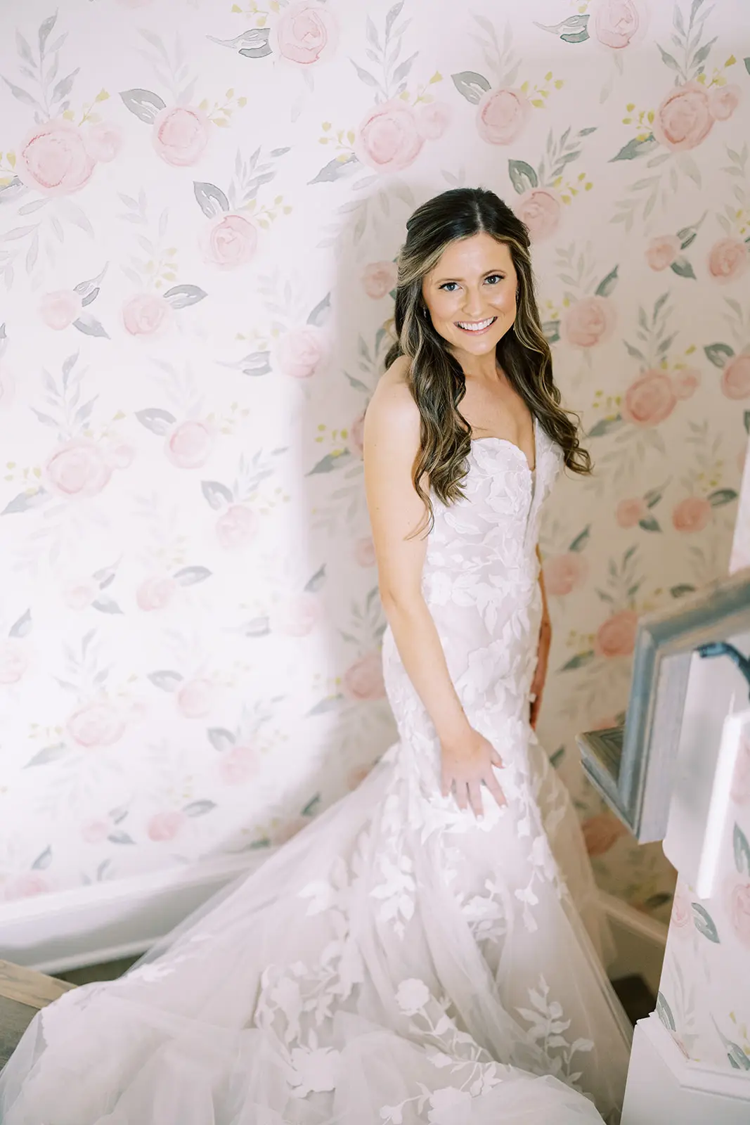 Bride In Floral Mermaid Hattie Rebecca Ingram