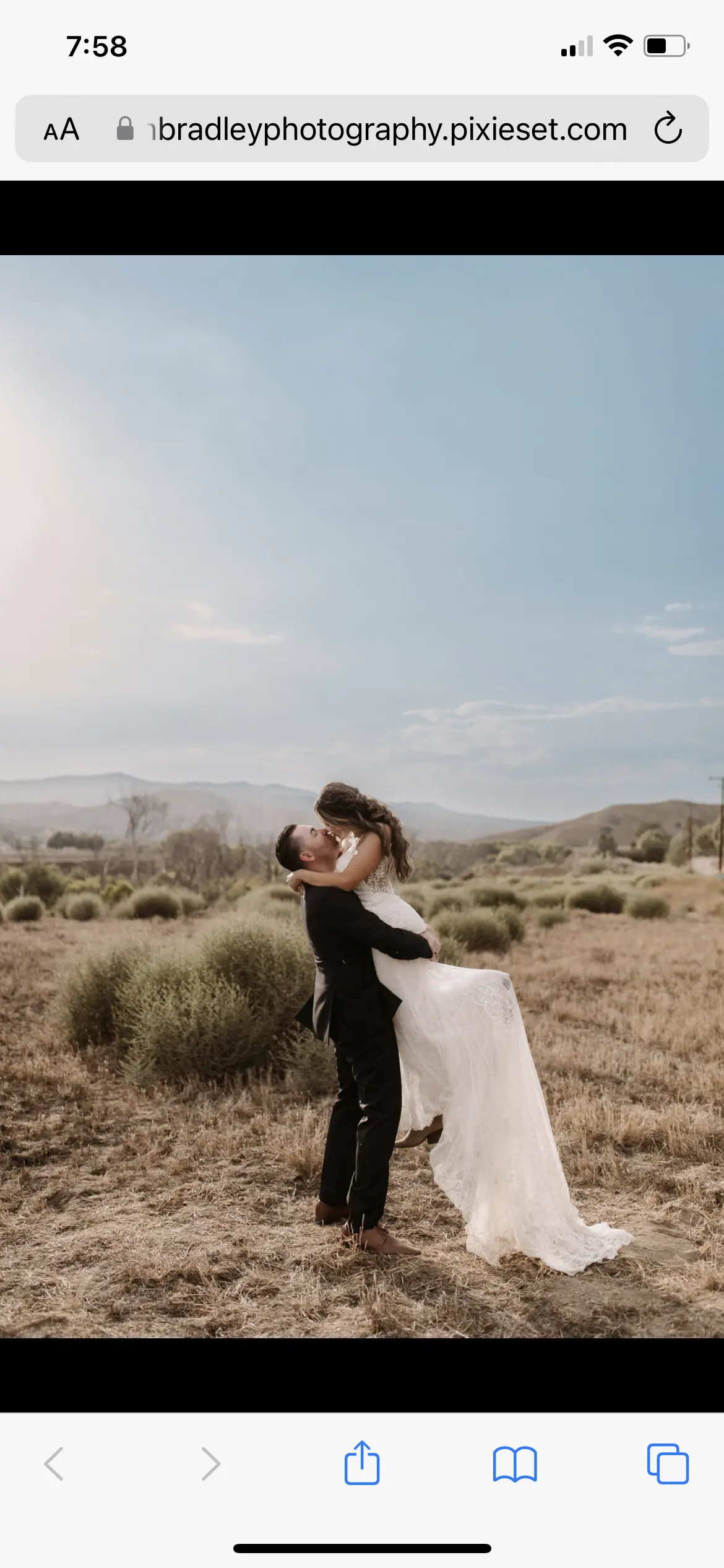 Bride In Beaded Fit-And-Flare Wedding Dress Called Barrett By Sottero And Midgley With Groom