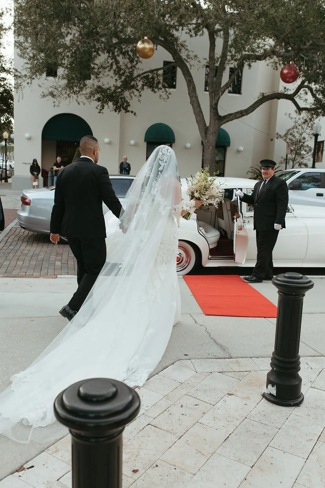 Groom With Bride Wearing Sparkly Lace Fit-And-Flare Fiona By Maggie Sottero