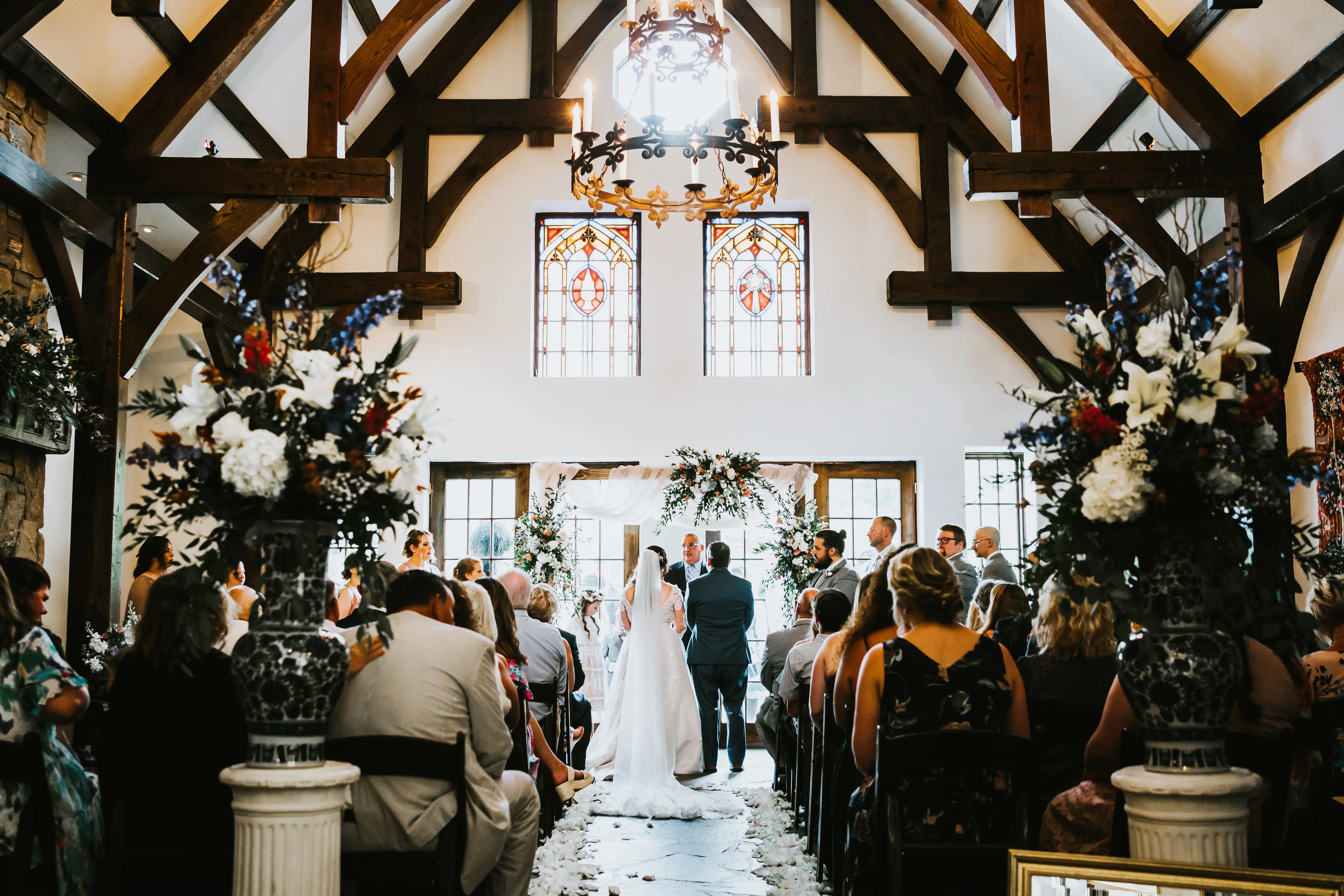 Bride Wearing Shimmery Princess Bridal Gown Called Tiffany By Maggie Sottero Getting Married Indoors