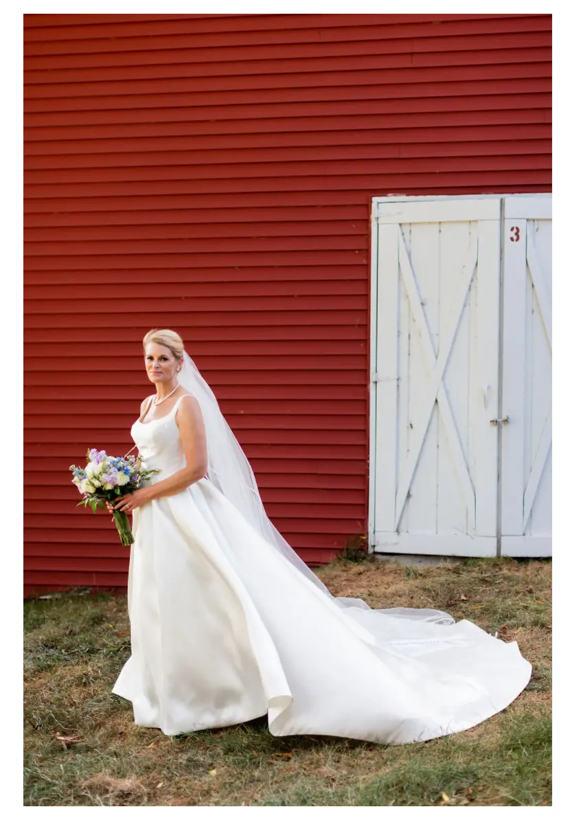 Bride Wearing Satin Ball Gown With Pockets Selena By Maggie Sottero