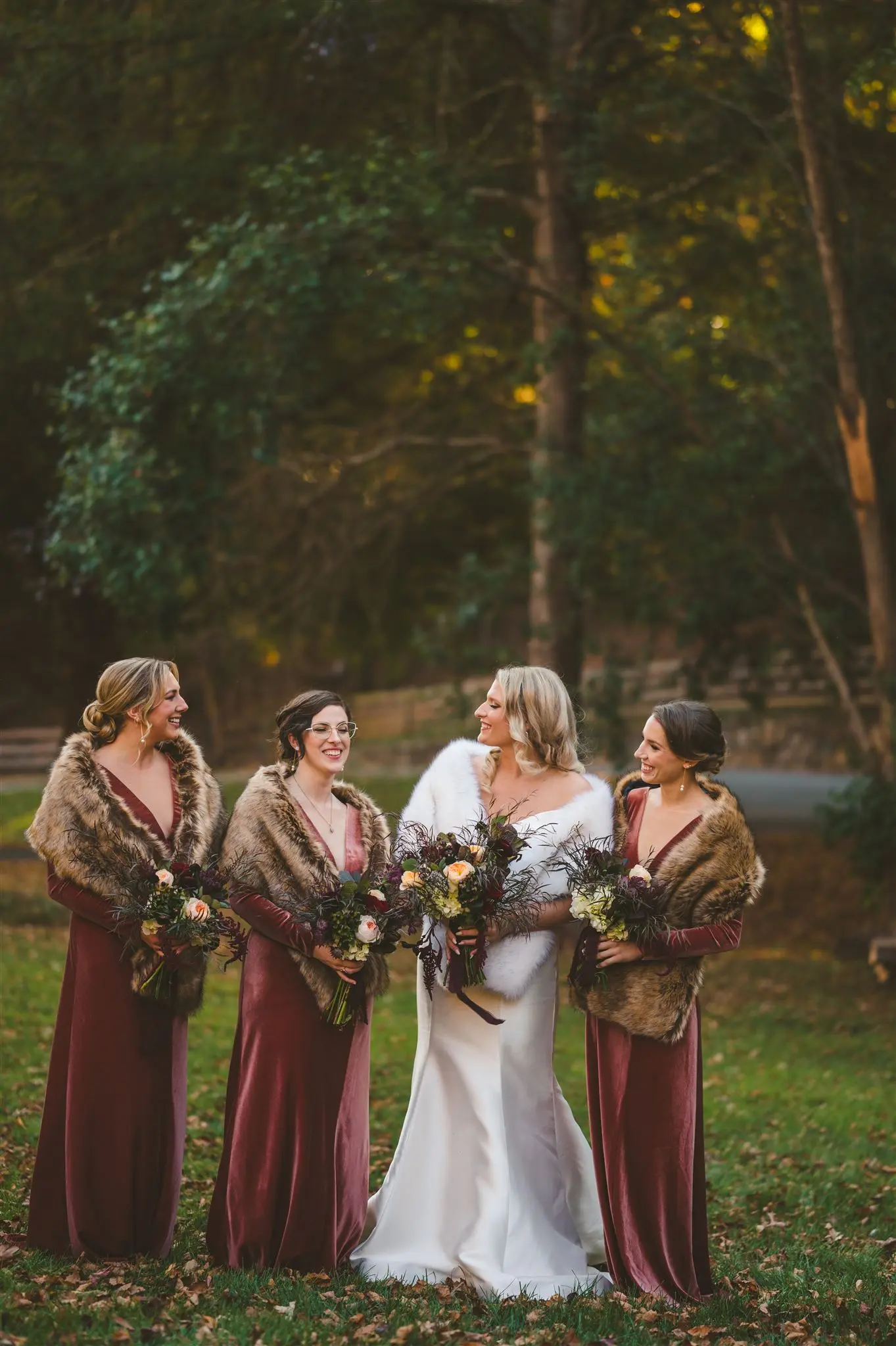 Bride Wearing Vintage Glamour Off-The-Shoulder Wedding Dress Josie By Rebecca Ingram