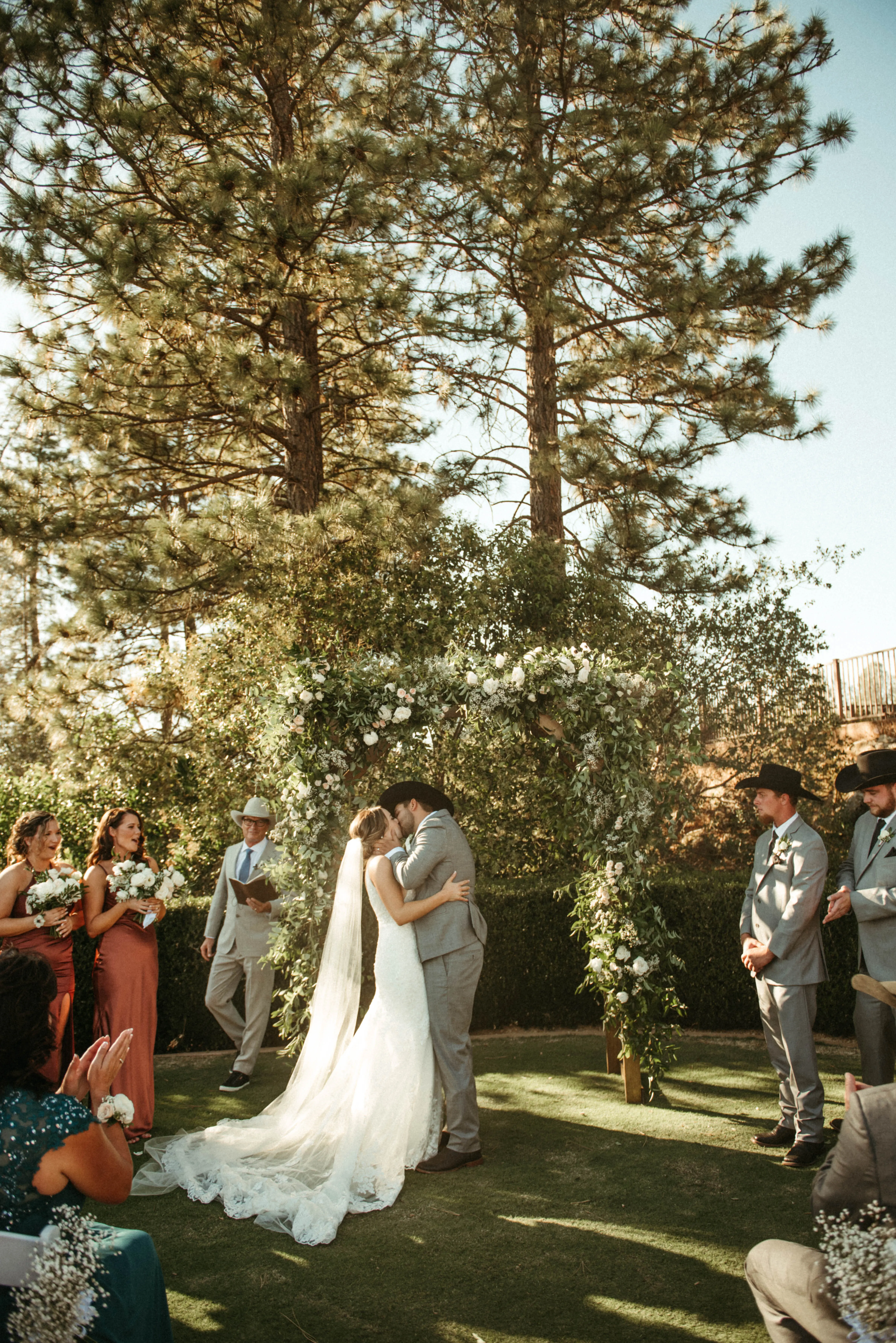 Groom With Bride Wearing Sparkly Lace Fit-And-Flare Fontaine By Maggie Sottero